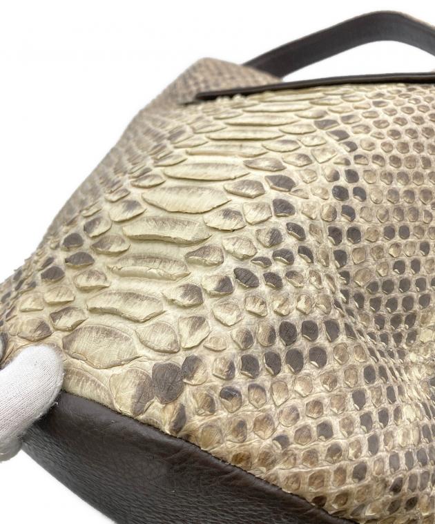 中古・古着通販】SUN REMY (サン レミ) パイソンスキンバッグ ベージュ