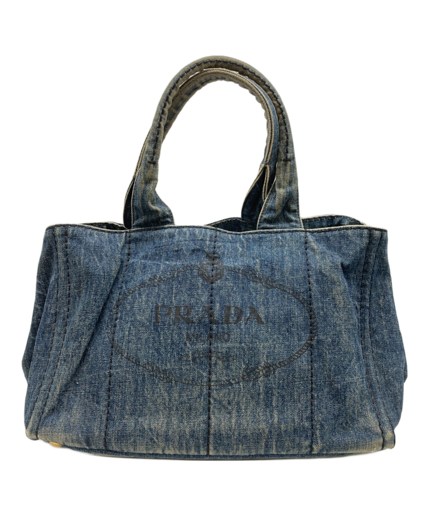 プラダ PRADA カナパ デニム デニムトートバッグ トートバッグ 中古 
