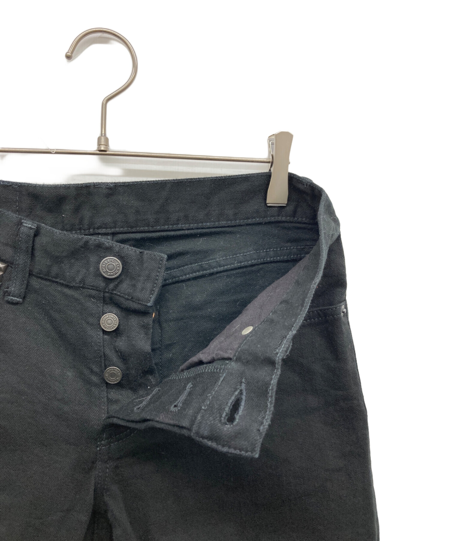 ★Hysteric glamor スタッズデニム★ブラック HYSTERIC GLAMOUR ヒステリックグラマー スタッズ付きブラックスリム