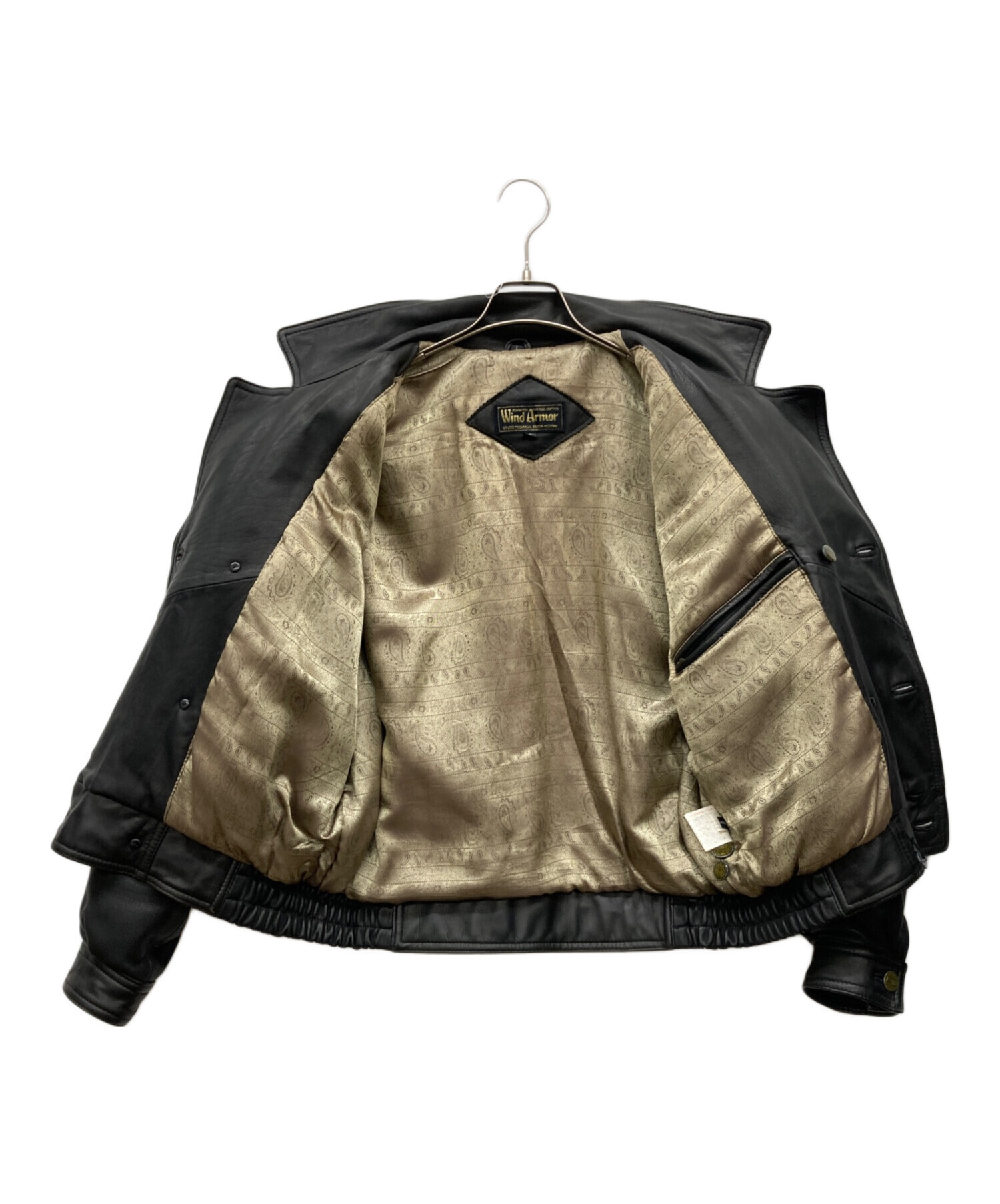 ウインドアーマー　Wind Armor （LL） レザージャケット　ダブル　黒 中古・古着通販】Wind Armor (ウィンドアーマー) レザーダブル
