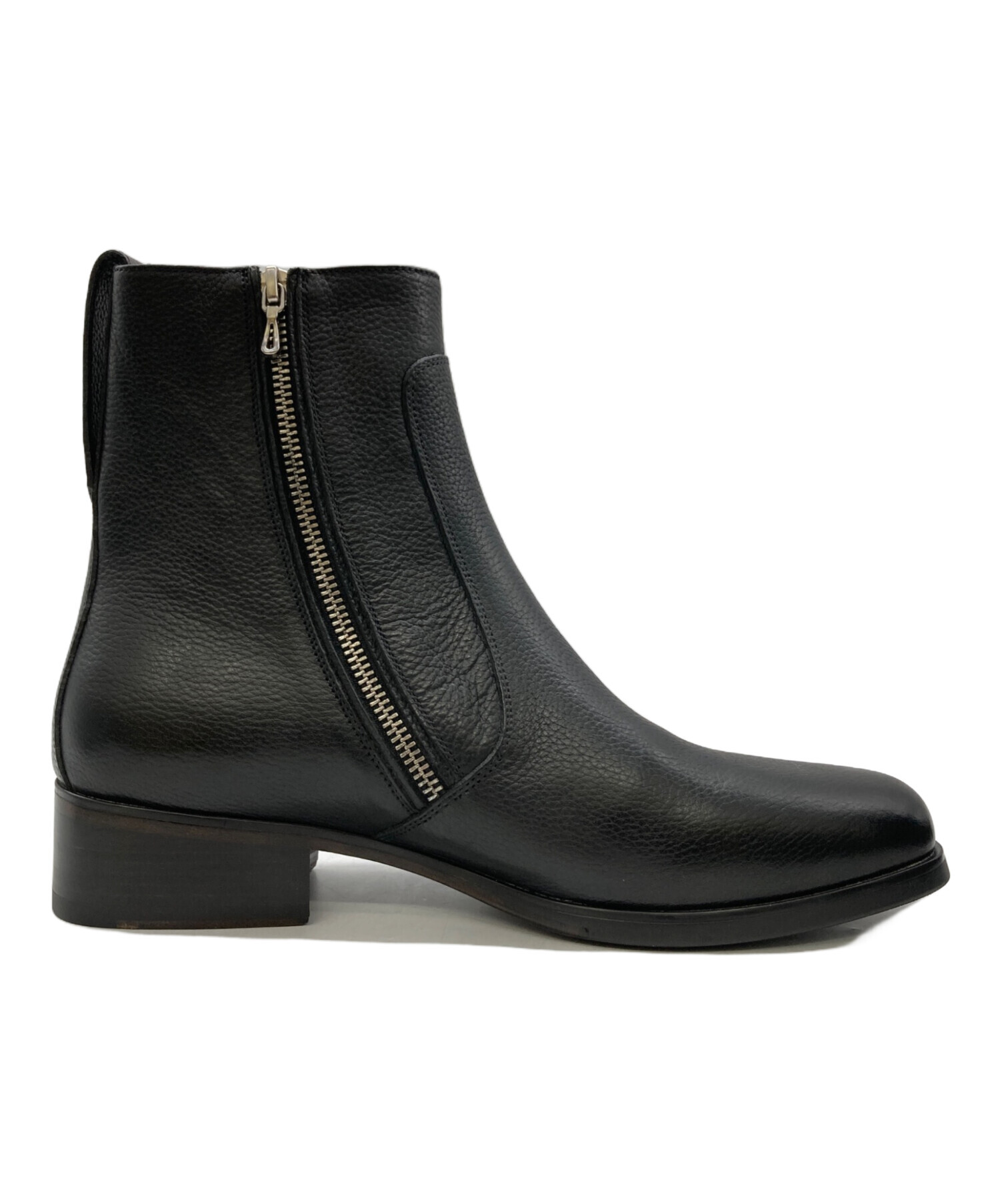 中古・古着通販】Llife (ライフ) SLIGHT SQUARE ZIP BOOTS ブラック 