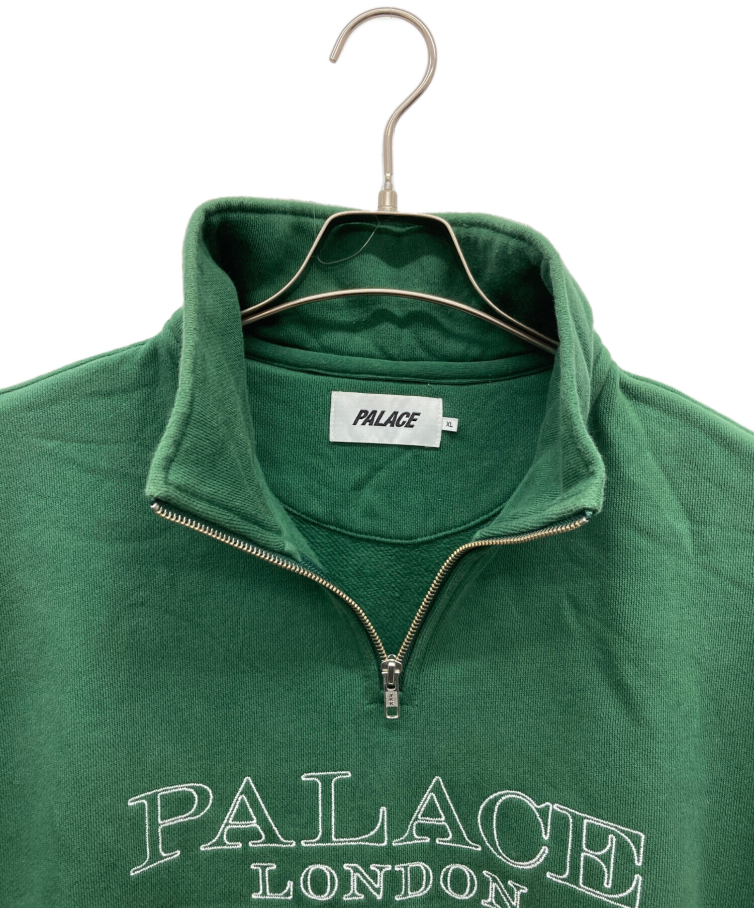 【中古美品】 アプレッセ　グリーン ハーフジップ スウェット 中古・古着通販】PALACE (パレス) 1/4 ZIPハーフジップスウェット