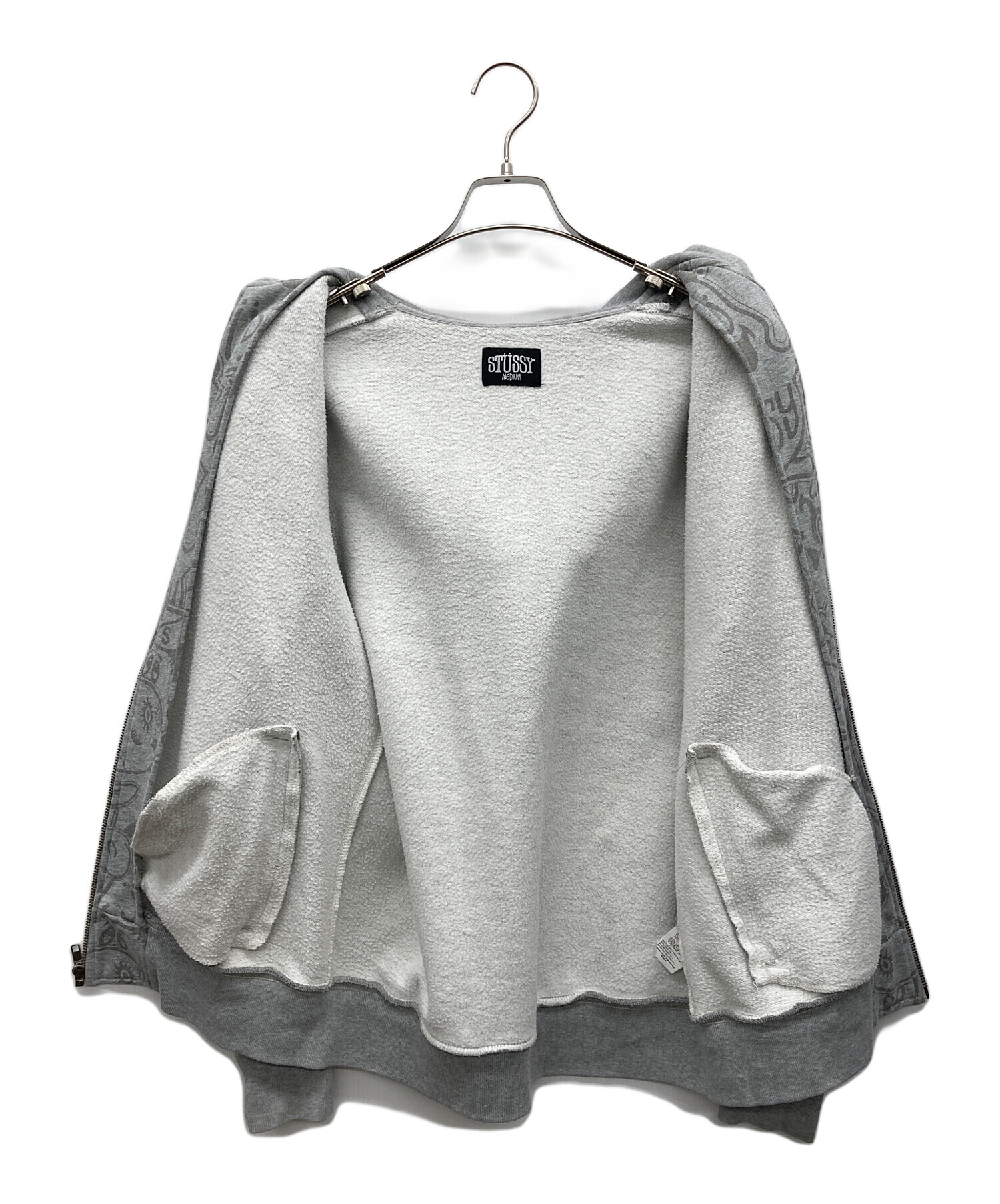 中古・古着通販】stussy (ステューシー) ジップパーカー グレー サイズ