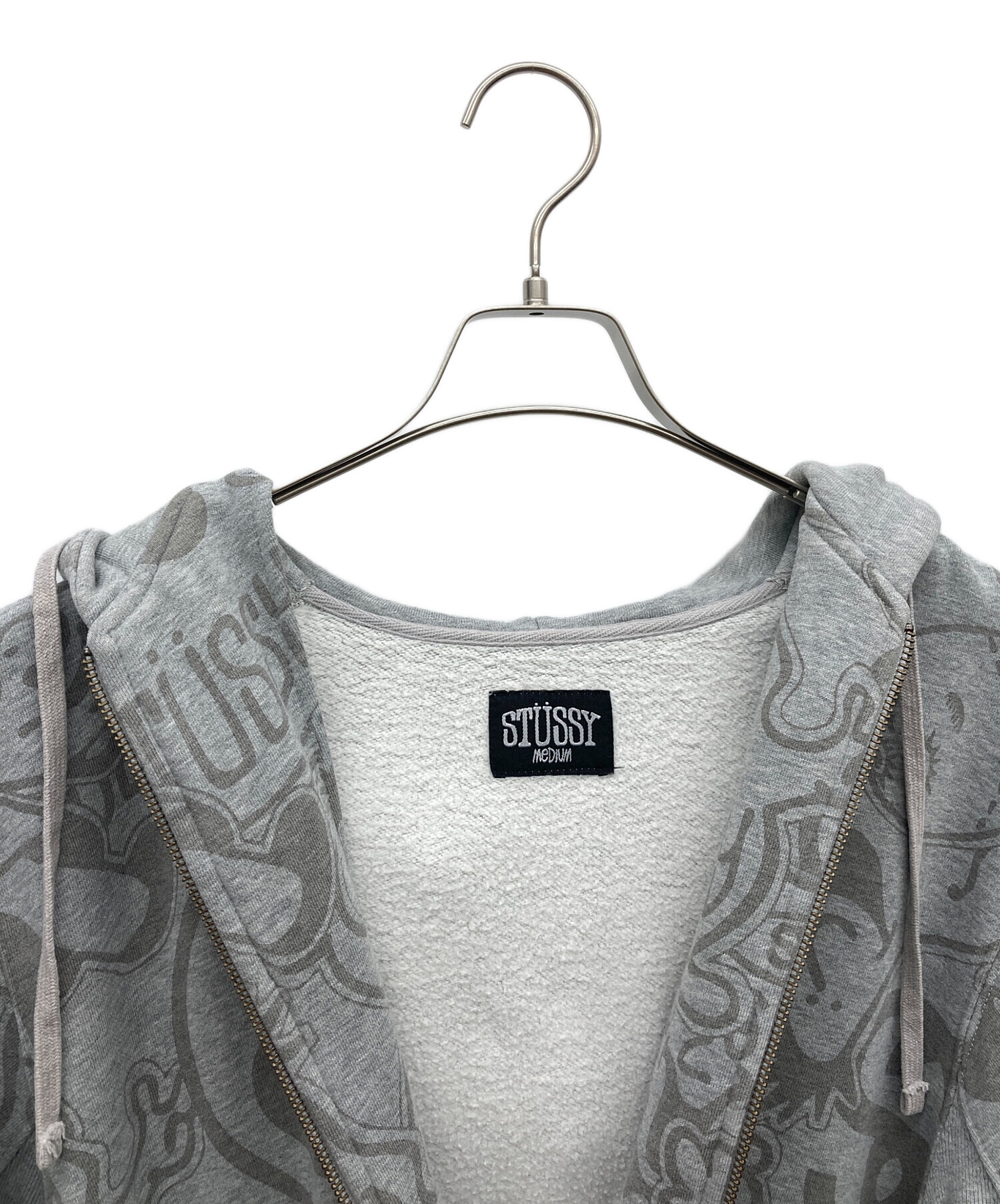 中古・古着通販】stussy (ステューシー) ジップパーカー グレー サイズ
