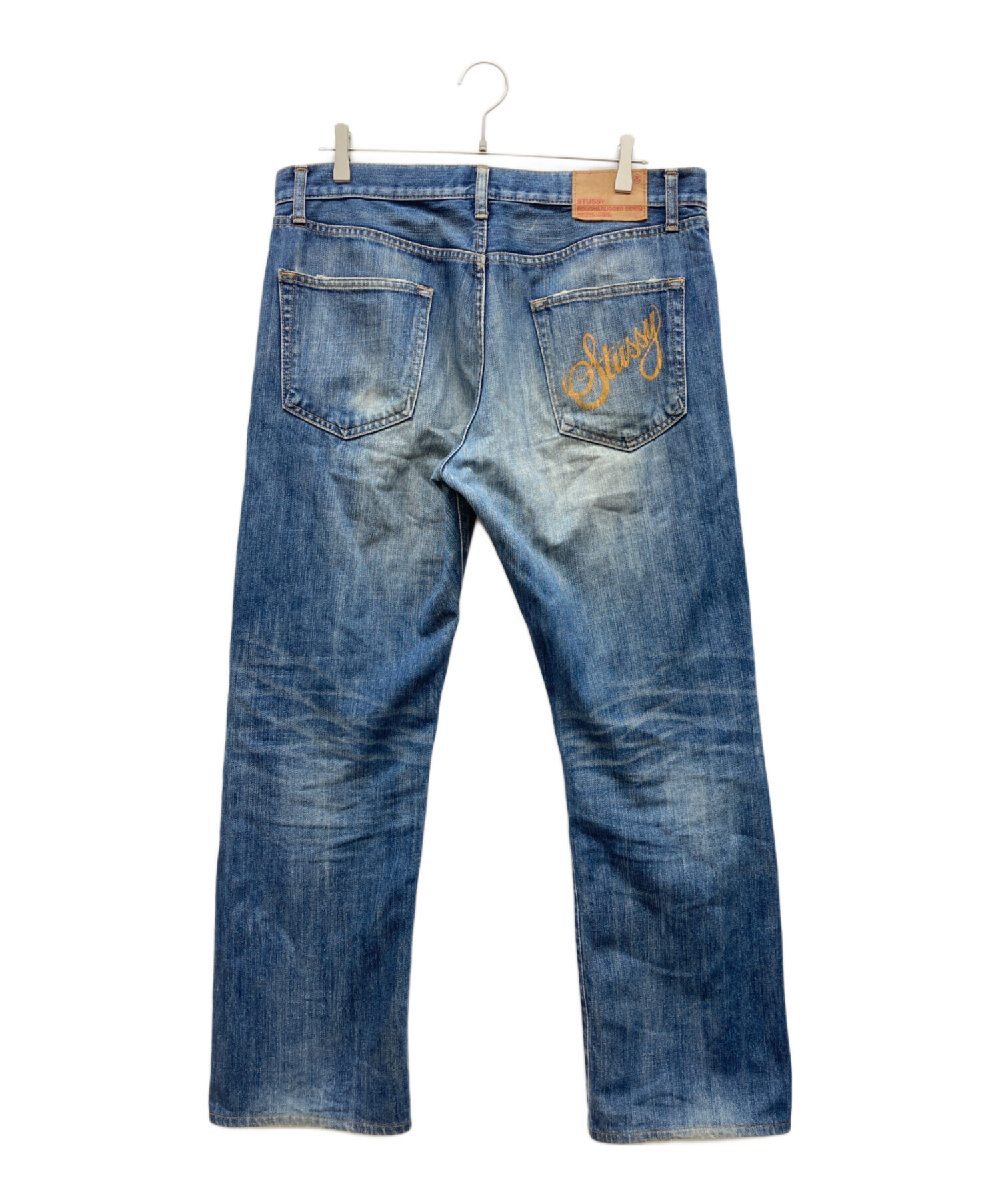 メンズ STUSSY ペイント ロゴ デニム ジーンズ 34