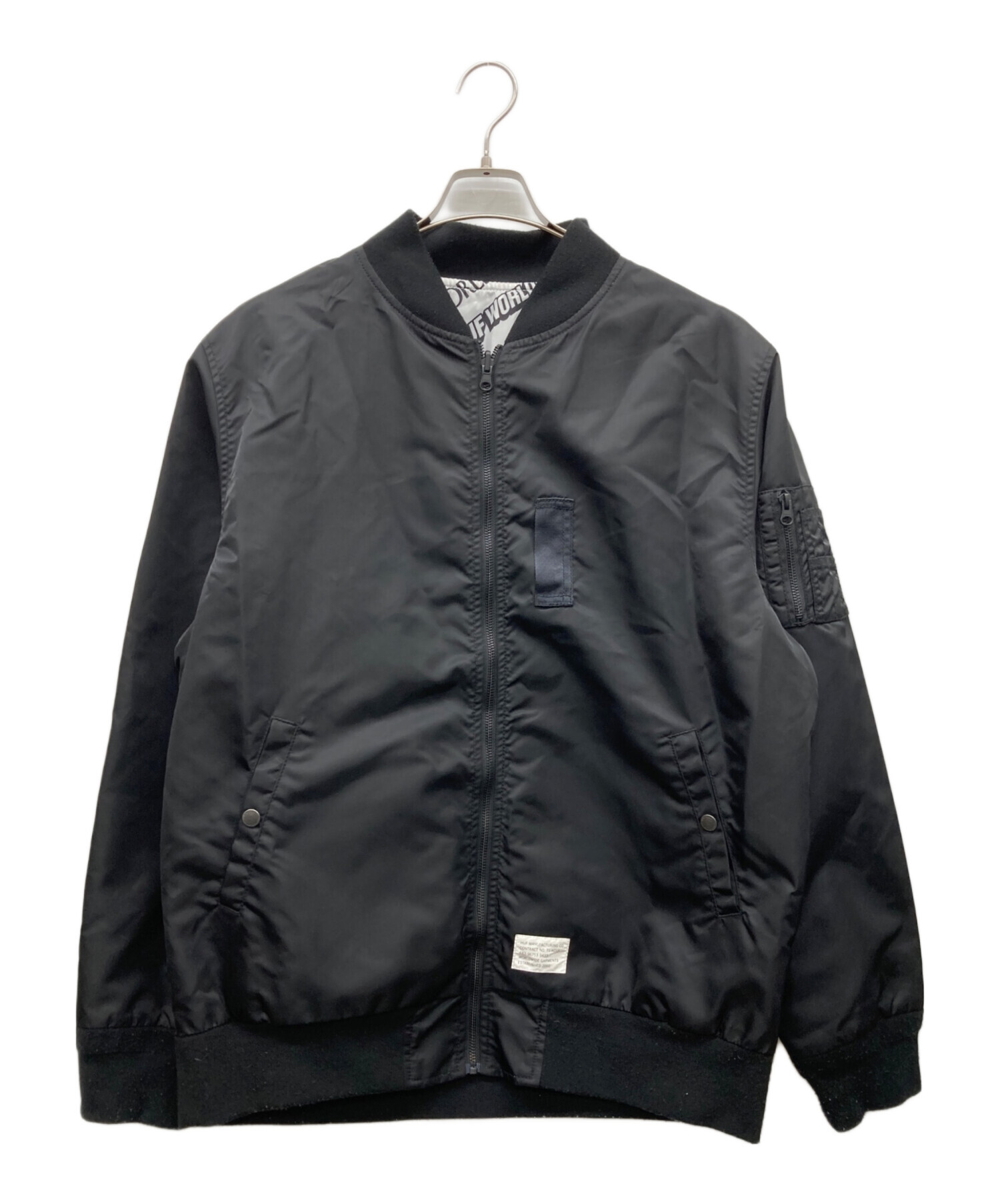 中古・古着通販】HUF (ハフ) FAKE NEWS REVER MA-1 JACKET ブラック