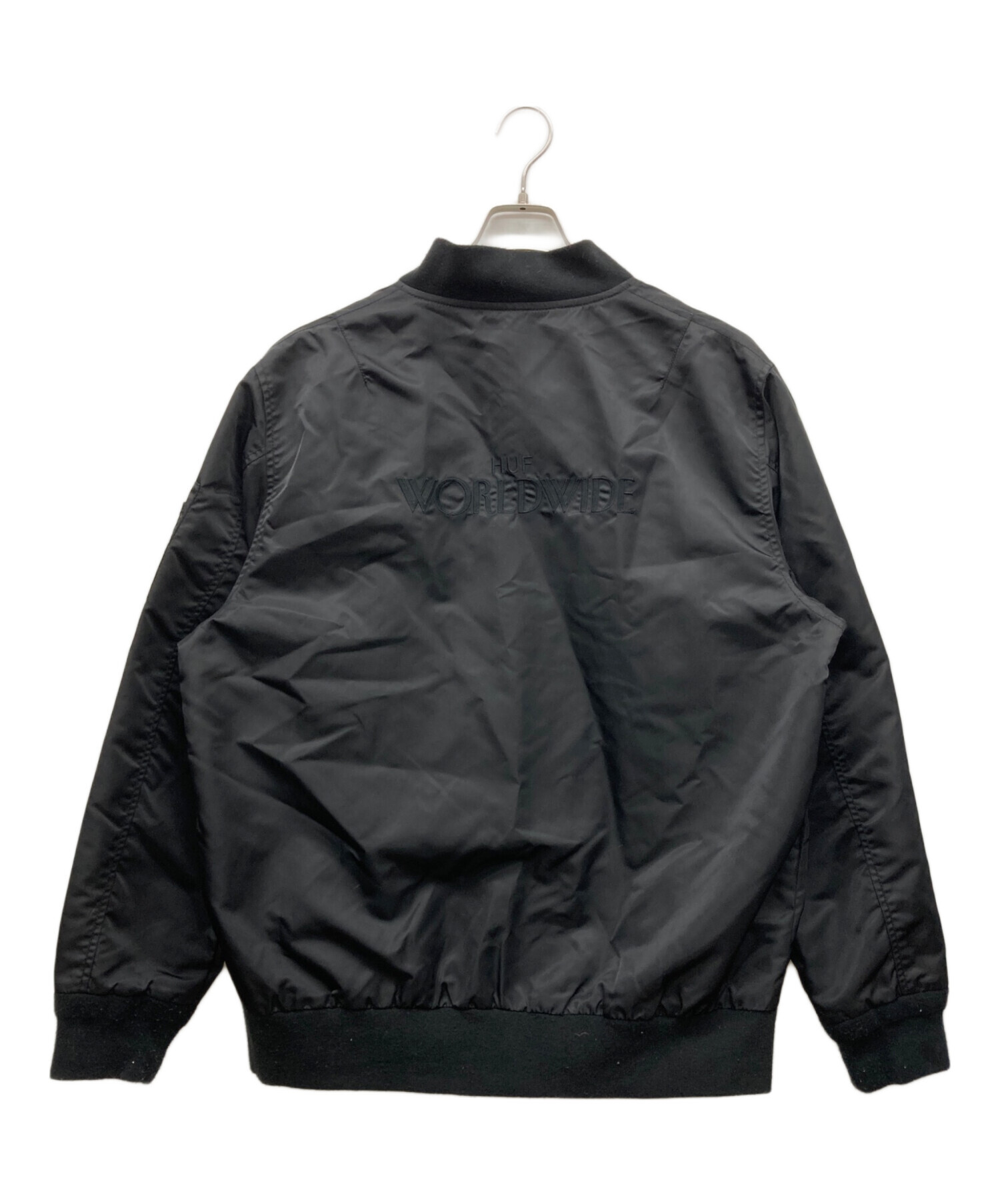 中古・古着通販】HUF (ハフ) FAKE NEWS REVER MA-1 JACKET ブラック