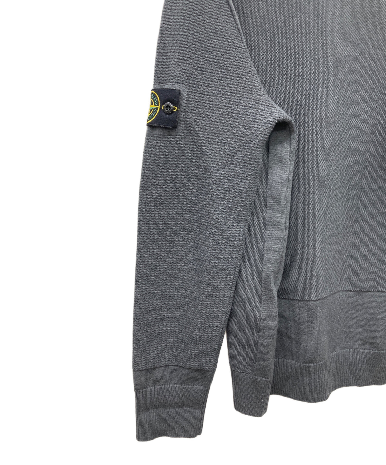 STONE  グレー ニット M コンパスパッチ 中古・古着通販】STONE ISLAND (ストーンアイランド) ロゴパッチニット
