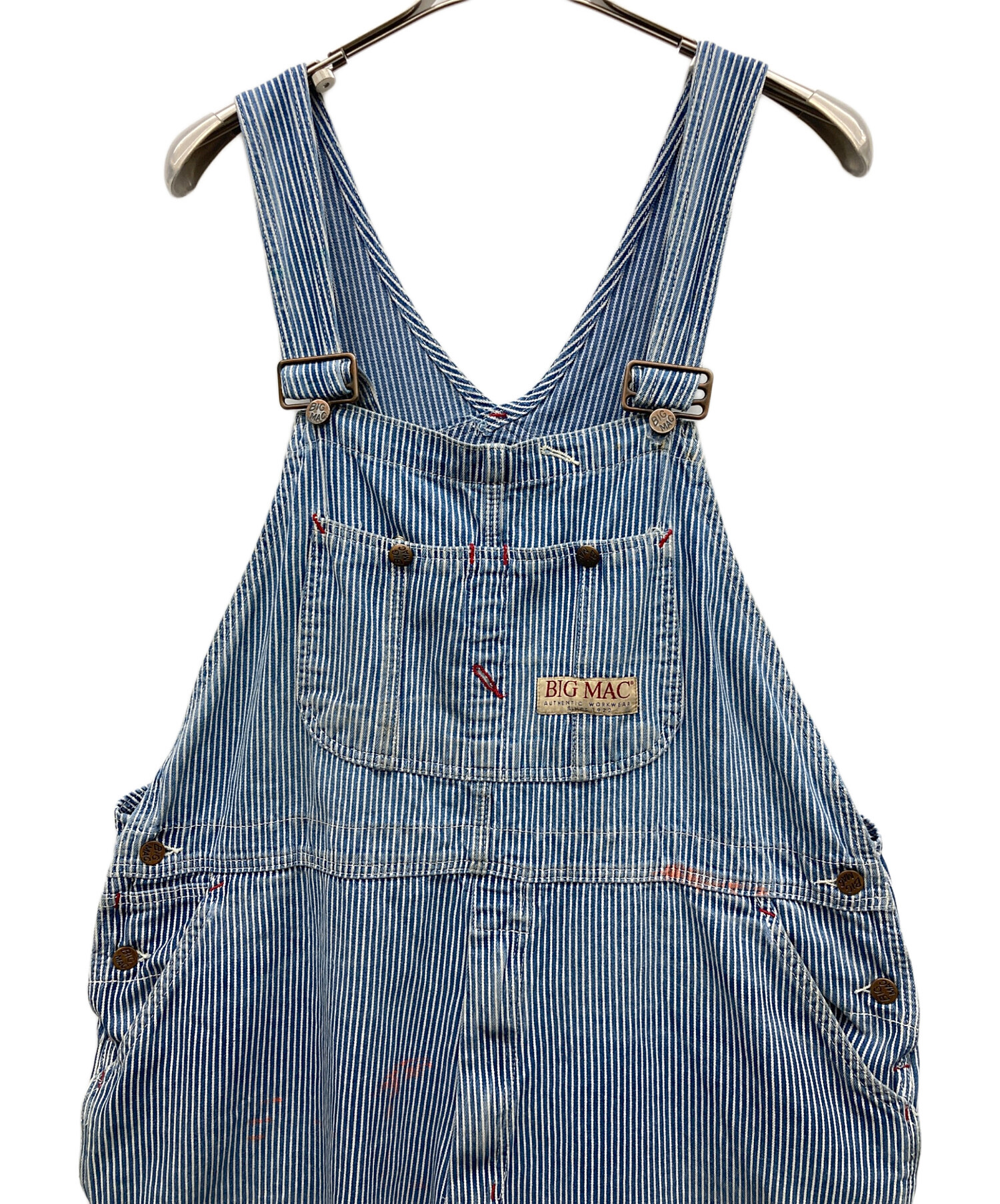 中古・古着通販】big mac (ビッグマック) ヒッコリーオーバーオール