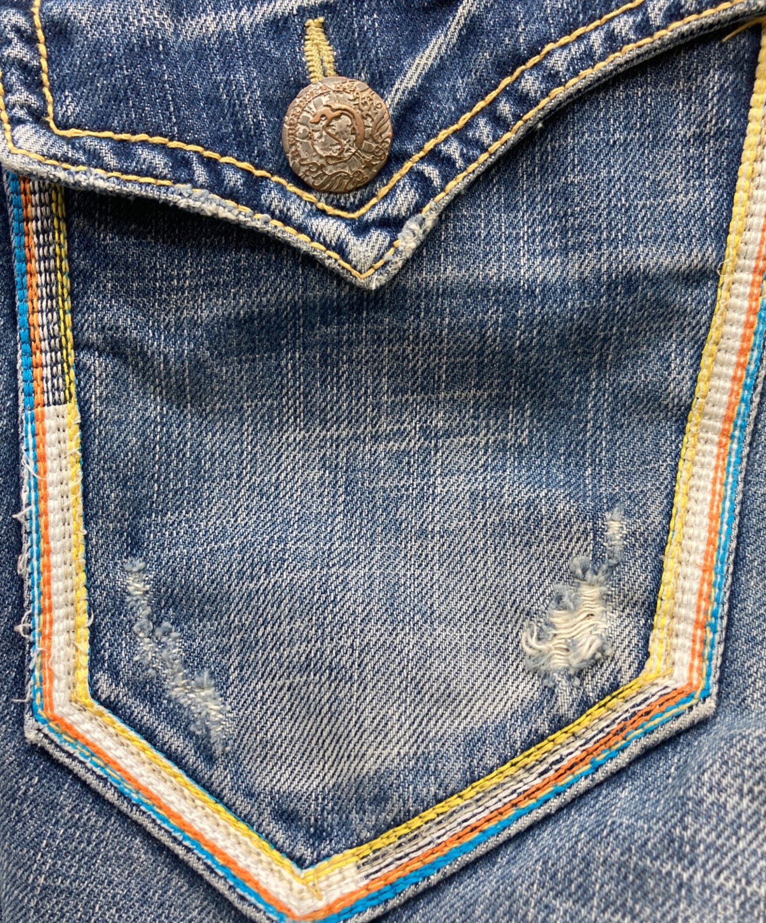 「希少」RED PEPPER 蝶刺繍フレア デニム ボトムス VINTAGE 希少」RED PEPPER 蝶刺繍フレア デニム ボトムス VINTAGE