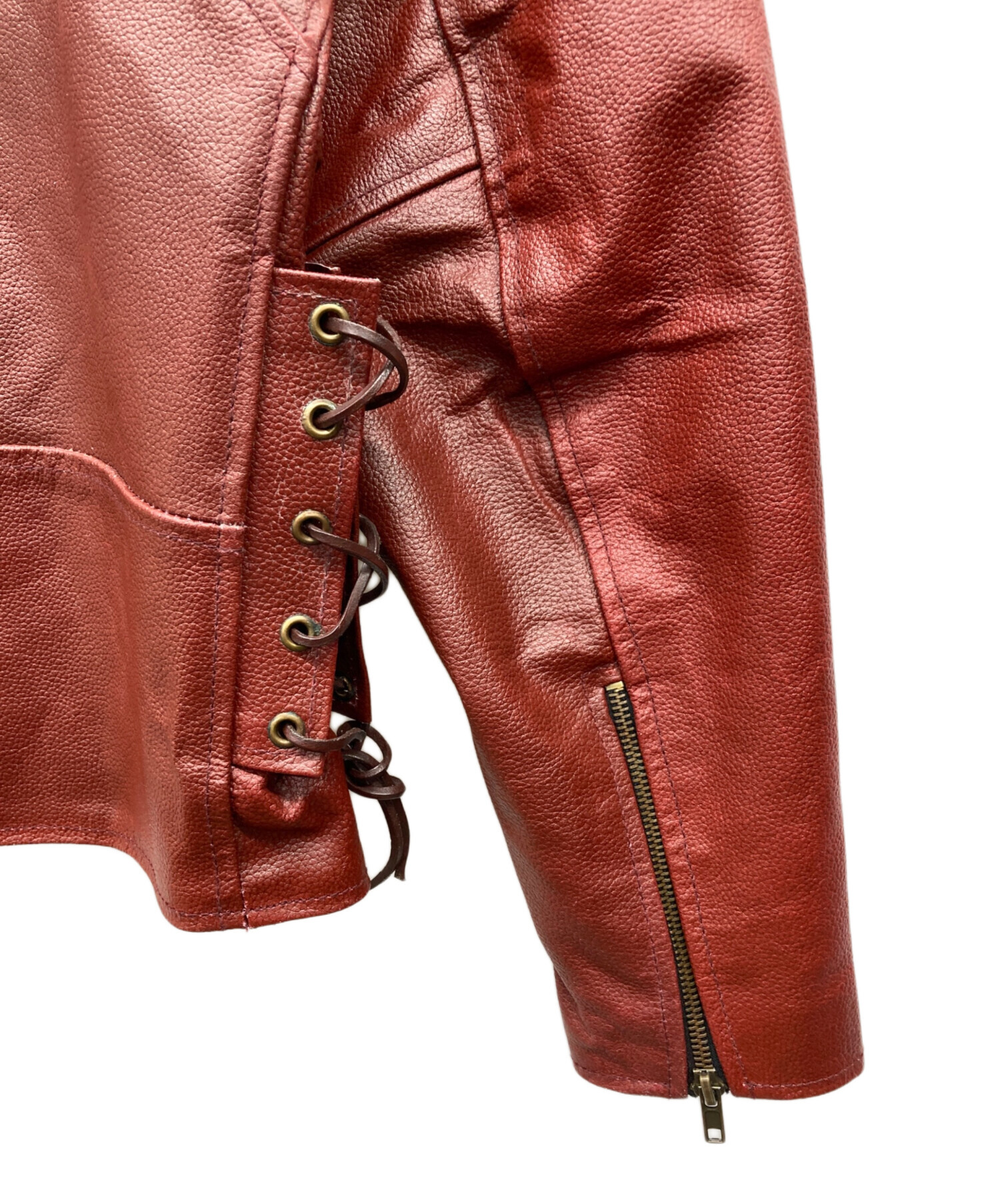 中古・古着通販】USED (ユーズド) レースアップダブルライダース