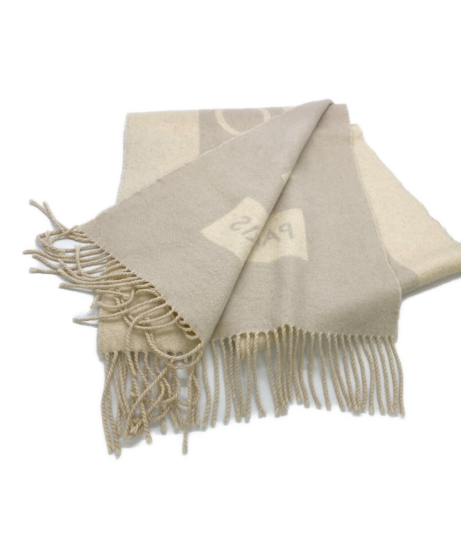 LOUIS VUITTON マフラー ブラウン アイボリー 中古・古着通販】LOUIS VUITTON (ルイ ヴィトン) マフラー アイボリー