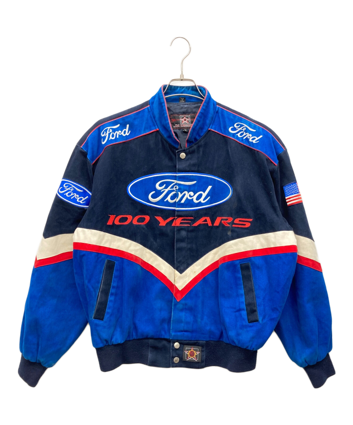 JH DESIGN レーシングジャケット Ford ネイビー　XL 中古・古着通販】JH Design (ジェイエイチデザイン) ford レーシング