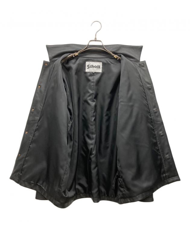 極美品/希少✨schott カバーオール　羊革　刺繍　ロゴ　ブラック　L 極美品/希少✨schott カバーオール 羊革 刺繍 ロゴ ブラック L 極美品