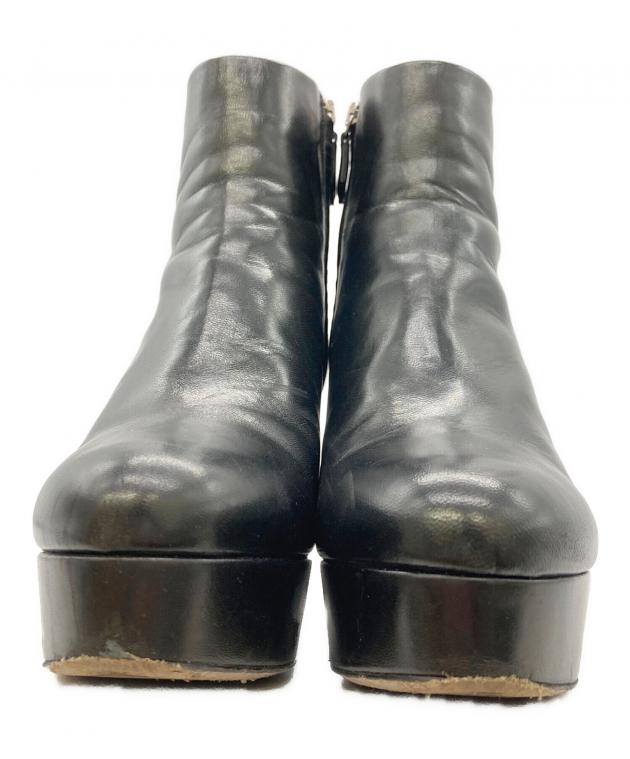 中古・古着通販】MIU MIU (ミュウミュウ) サイドジップブーツ ブラック