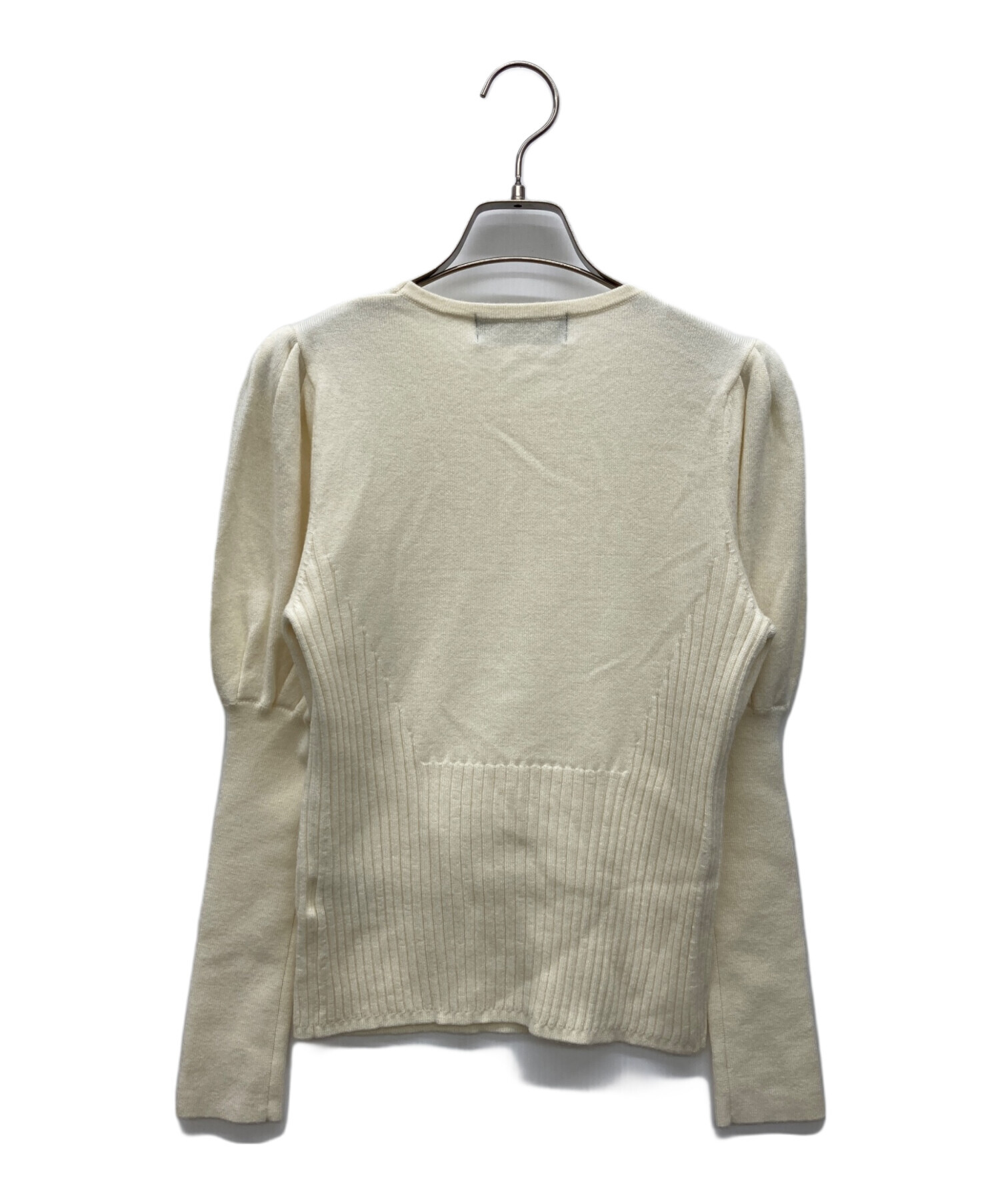 【美品】M'S GRACY ウエストリボン　ニブニット　カットソー　ベージュ系 中古・古着通販】M'S GRACY (エムズグレイシー) ウエストリボン ニット