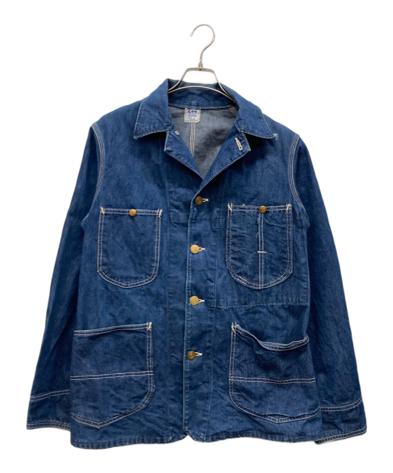 Lee デニムカバーオール インディゴ 中古・古着通販】LEE (リー) デニムカバーオール インディゴ サイズ