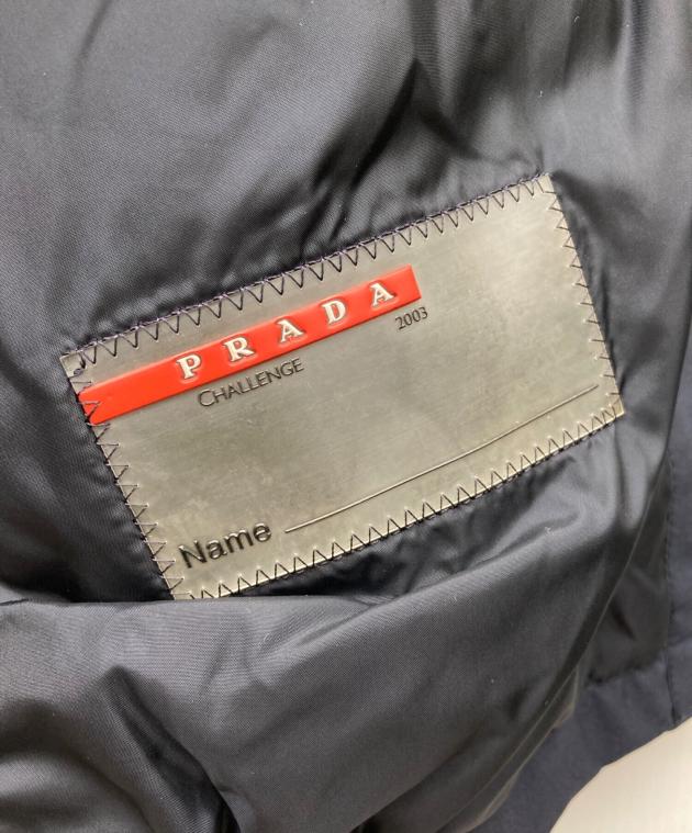 中古・古着通販】PRADA (プラダ) フーデッドナイロンベスト ネイビー
