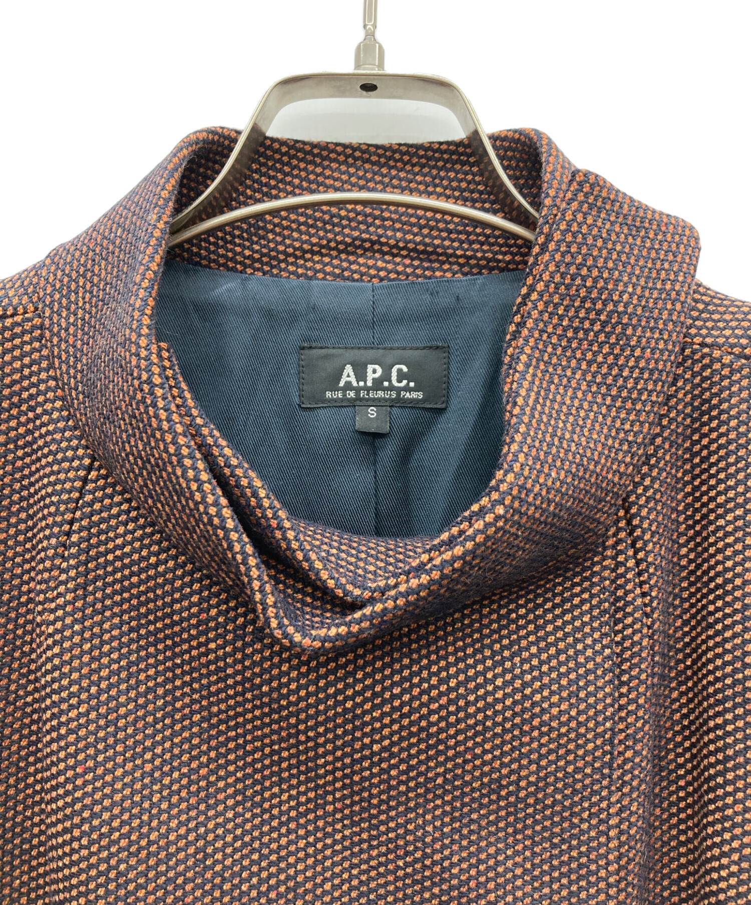 中古・古着通販】A.P.C. (アーペーセー) ウール混スタンドカラーコート 