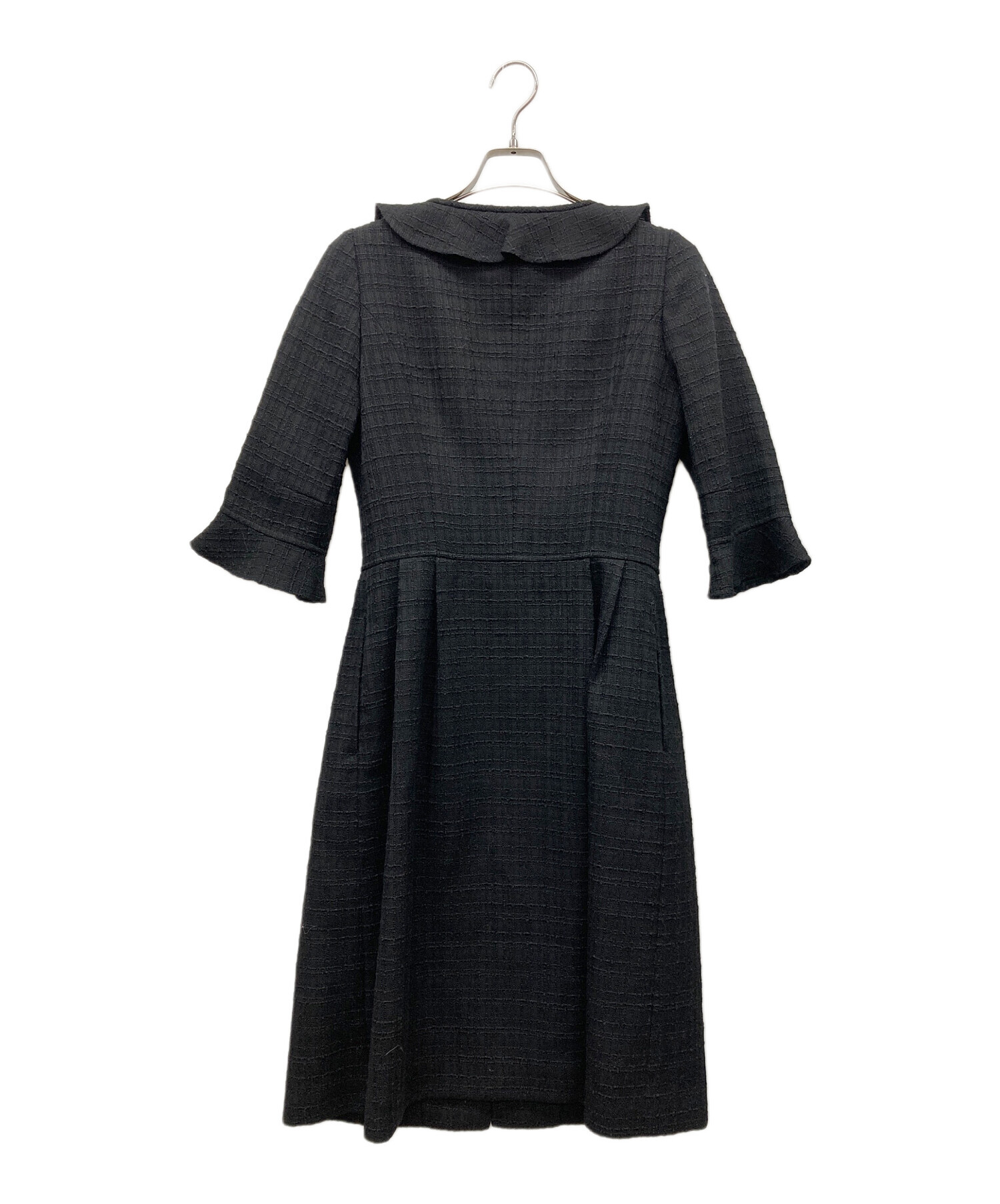 中古・古着通販】Rene (ルネ) ツイードワンピース ブラック サイズ:36