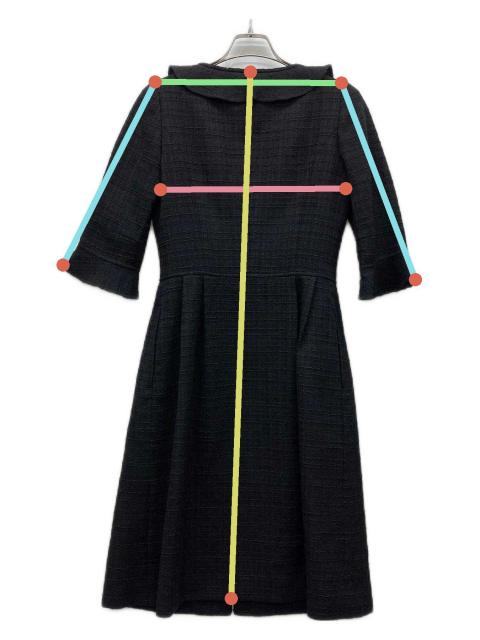 中古・古着通販】Rene (ルネ) ツイードワンピース ブラック サイズ:36