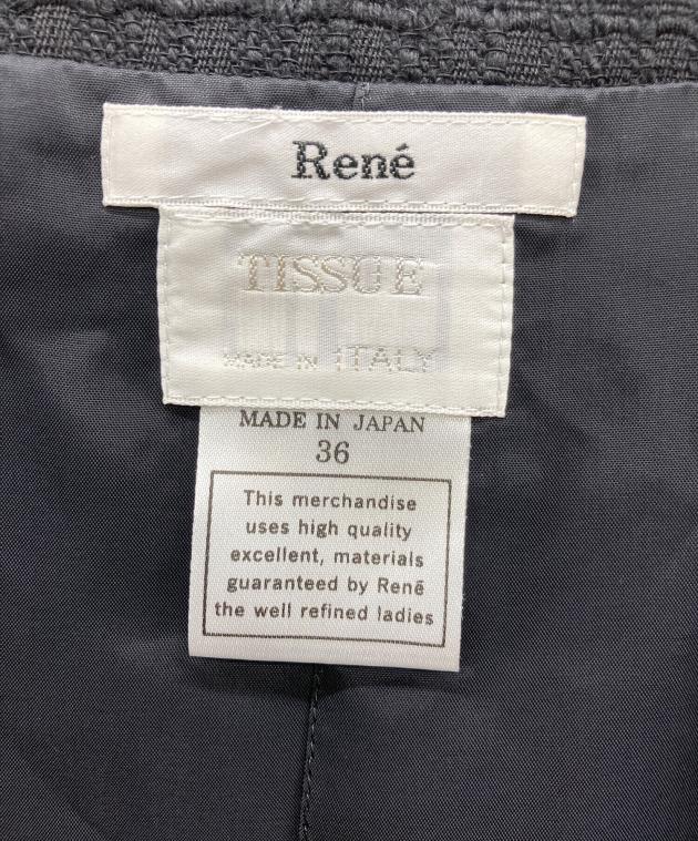 中古・古着通販】Rene (ルネ) ツイードワンピース ブラック サイズ:36
