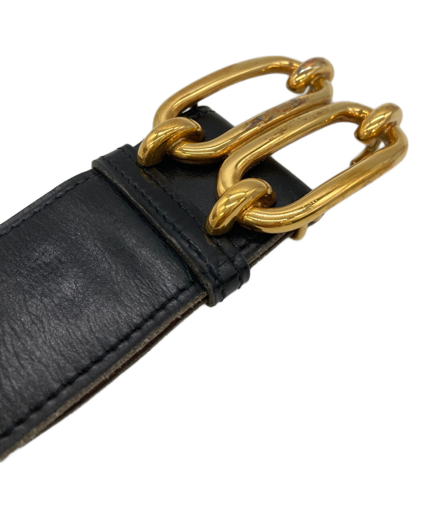 美品✨　新品ベルト　エルメス　馬車ロゴ　ベルト　　ゴールド　ブラック　レザー 中古・古着通販】HERMES (エルメス) Hロゴレザーベルト ブラック