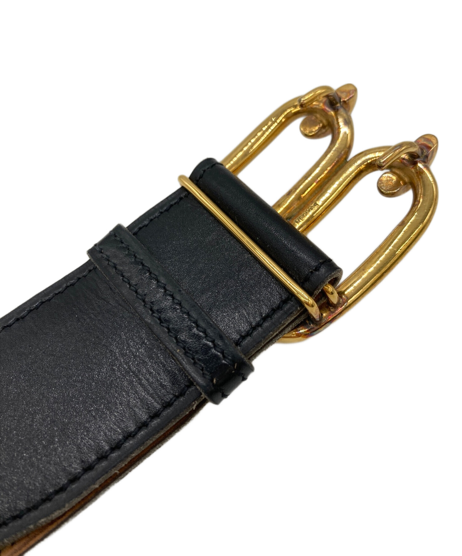 中古・古着通販】HERMES (エルメス) Hロゴレザーベルト ブラック