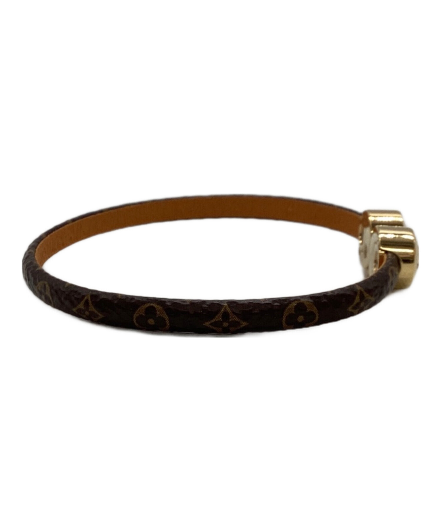 LOUIS VUITTON ブラウンレザーブレスレット Louis Vuitton ブラウン レザーブレスレット