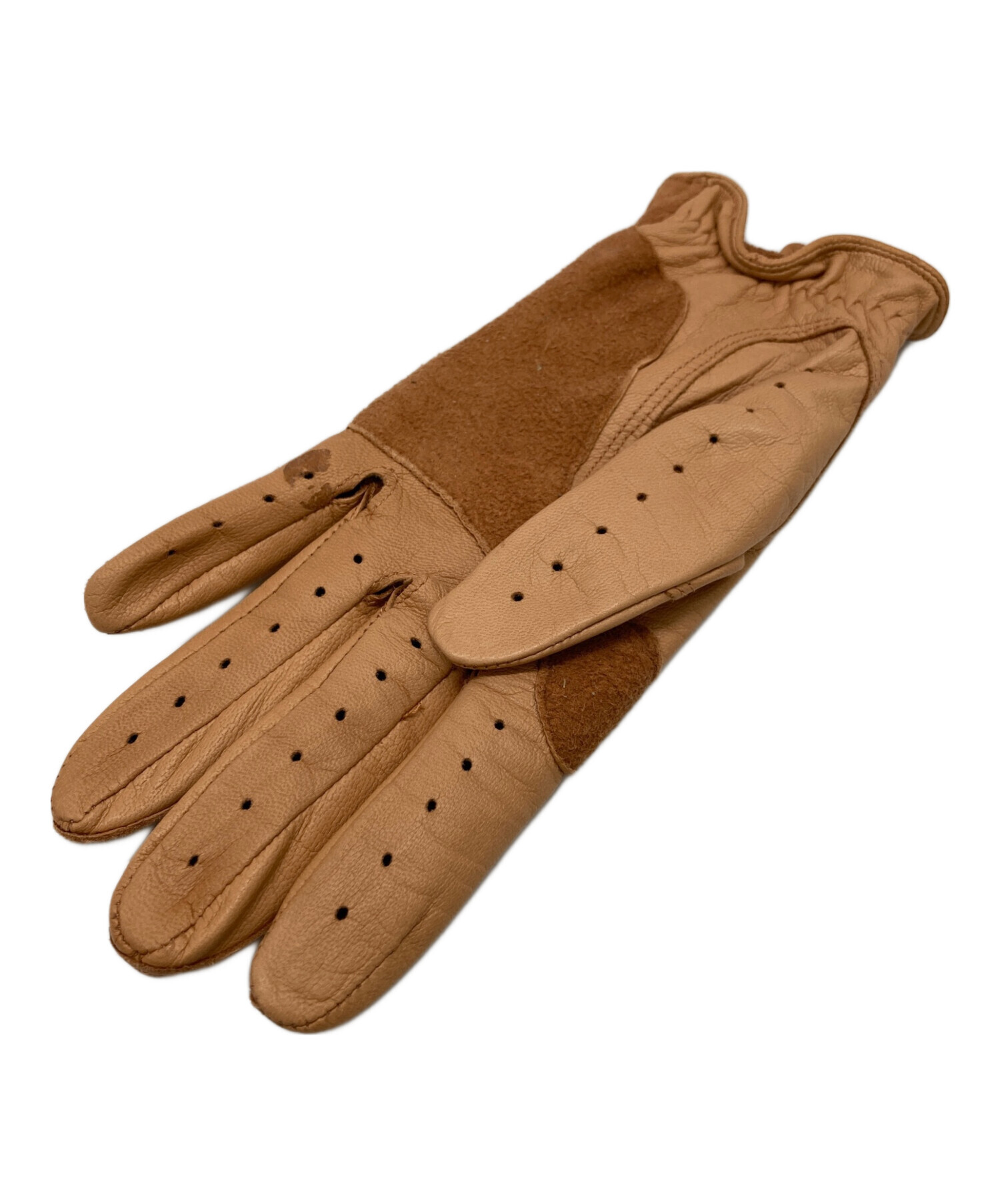 中古・古着通販】HERMES (エルメス) レザーゴルフ手袋 ベージュ サイズ