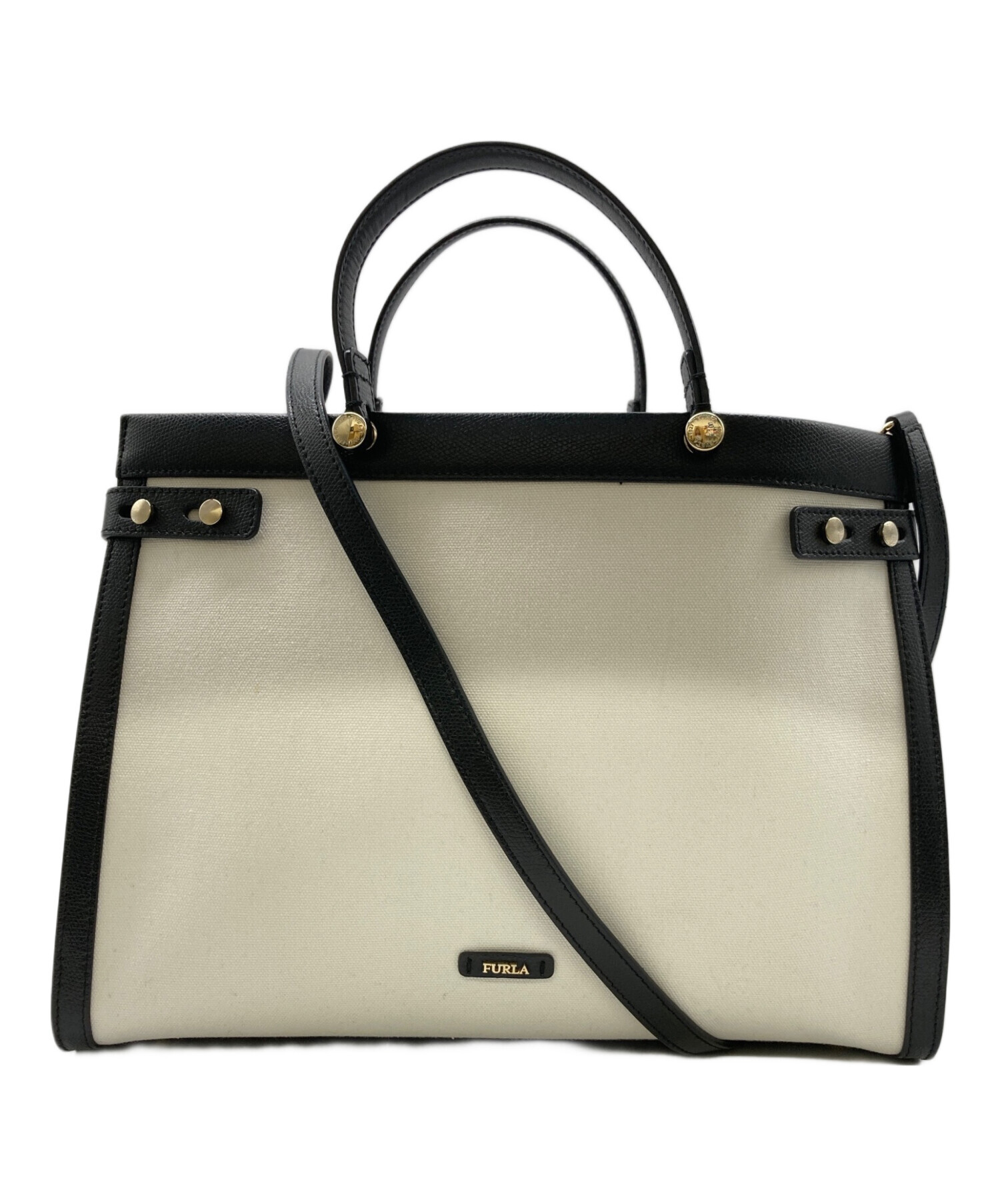 中古・古着通販】FURLA (フルラ) ツートーントートバッグ ホワイト 