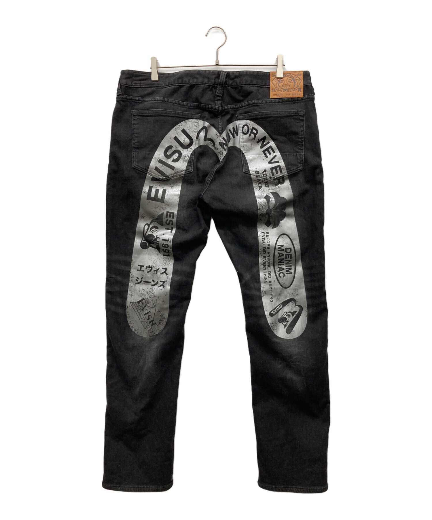 サイズ30×35 1930 グラフィティメッセージ エヴィス エビス evisu EVISU エヴィス 1930 グラフィティーメッセージ ブラックジーンズ 34