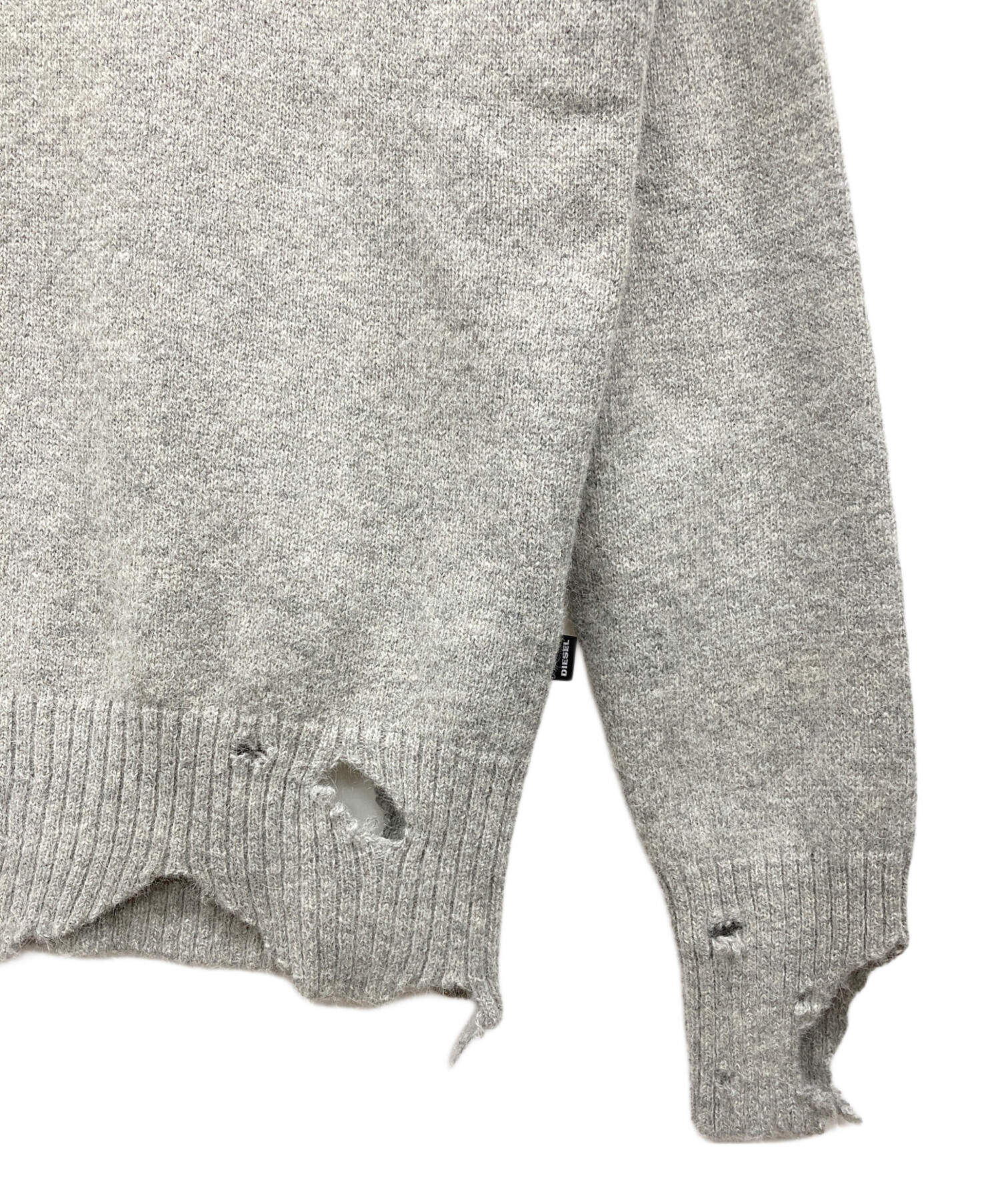 中古・古着通販】DIESEL (ディーゼル) ダメージニット. グレー サイズ 