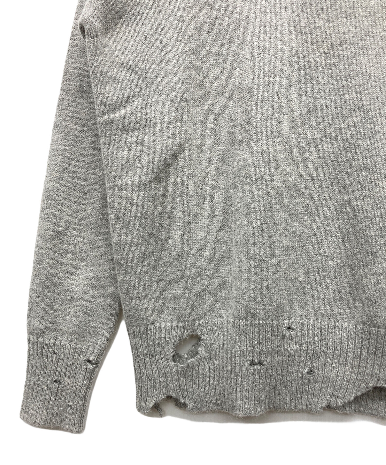 中古・古着通販】DIESEL (ディーゼル) ダメージニット. グレー サイズ 