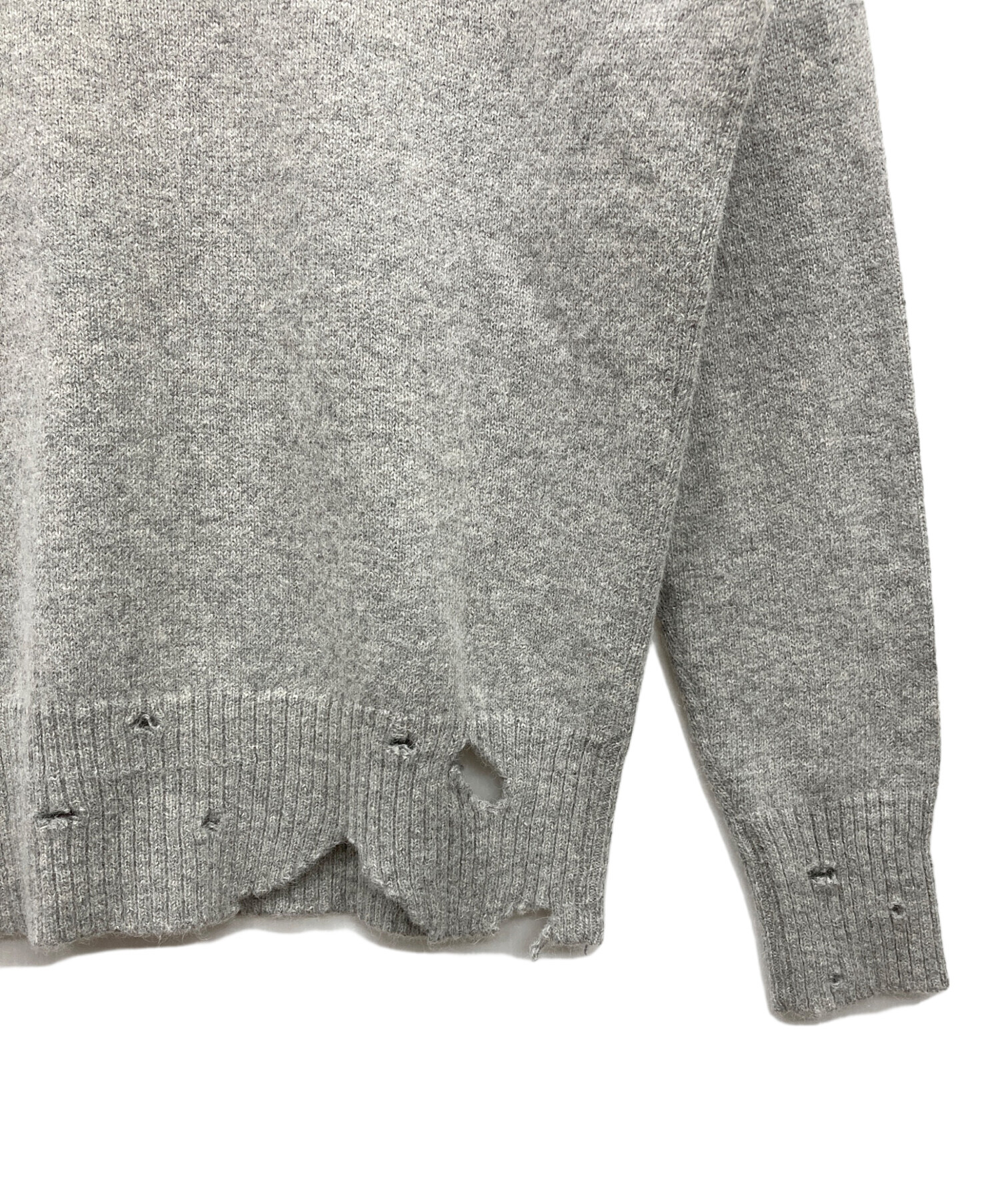 中古・古着通販】DIESEL (ディーゼル) ダメージニット. グレー サイズ 