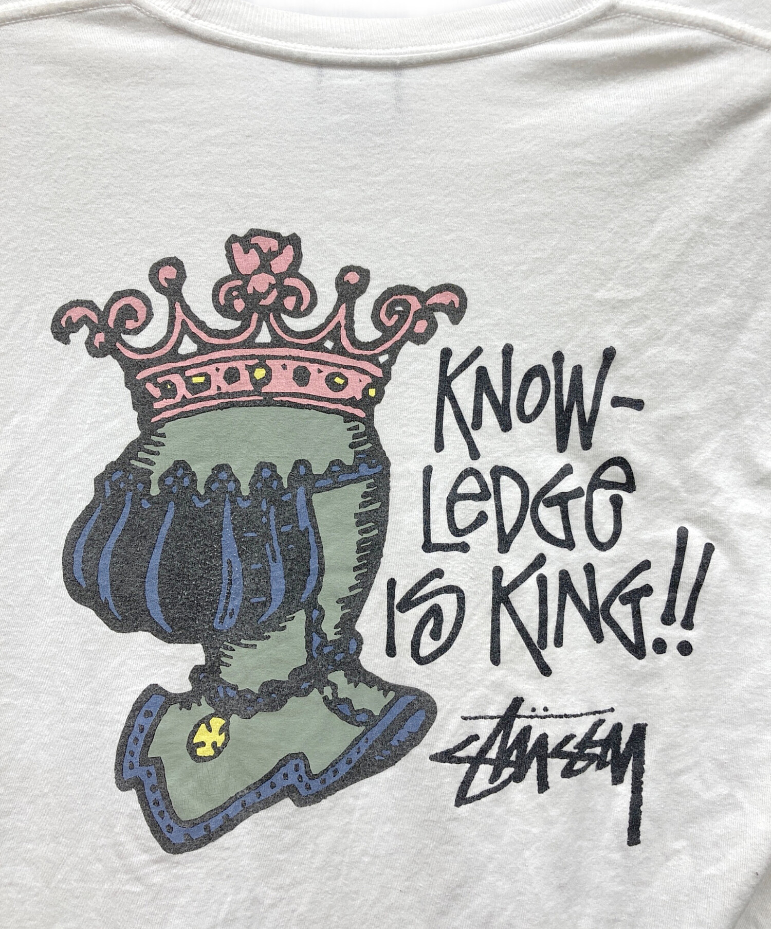 中古・古着通販】stussy (ステューシー) KNOWLEDGE IS KING ホワイト