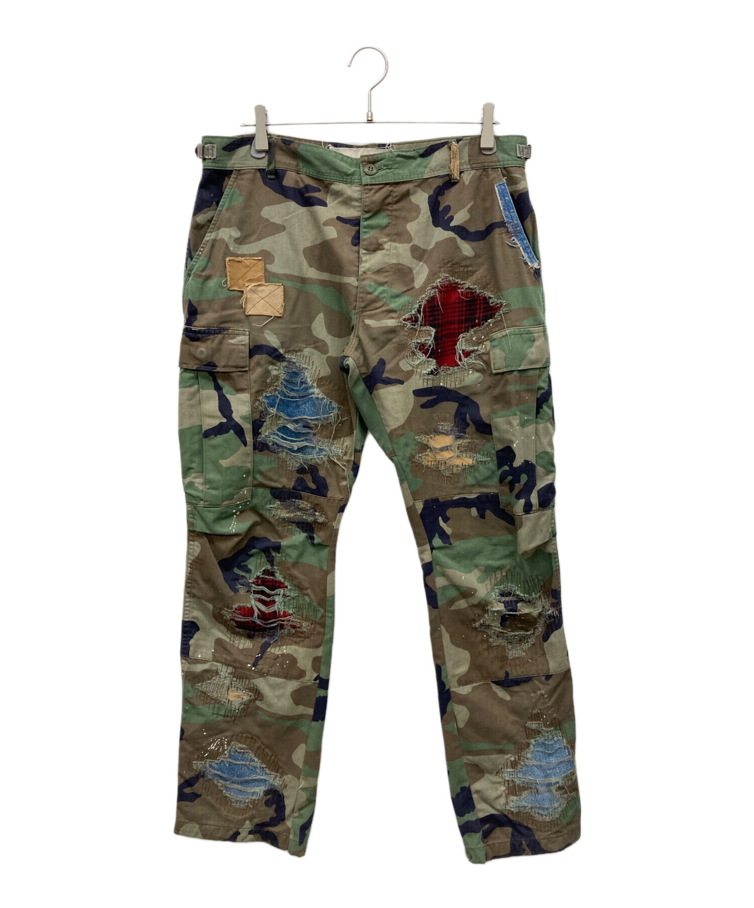 BUZZIN CLOUT カモ　ダメージパンツ 中古・古着通販】BUZZIN (バズィン) クラッシュカモクロップドパンツ