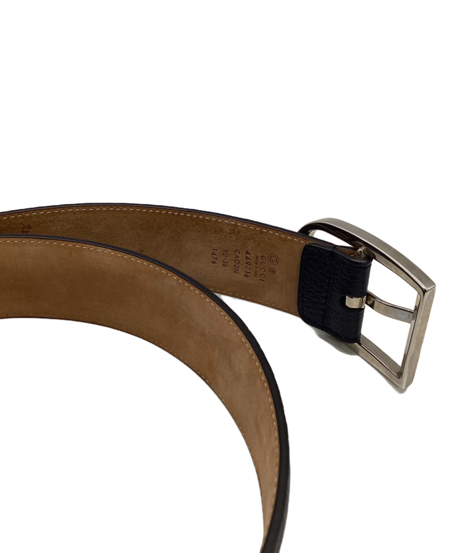 中古・古着通販】GUCCI (グッチ) レザーベルト ブラック｜ブランド