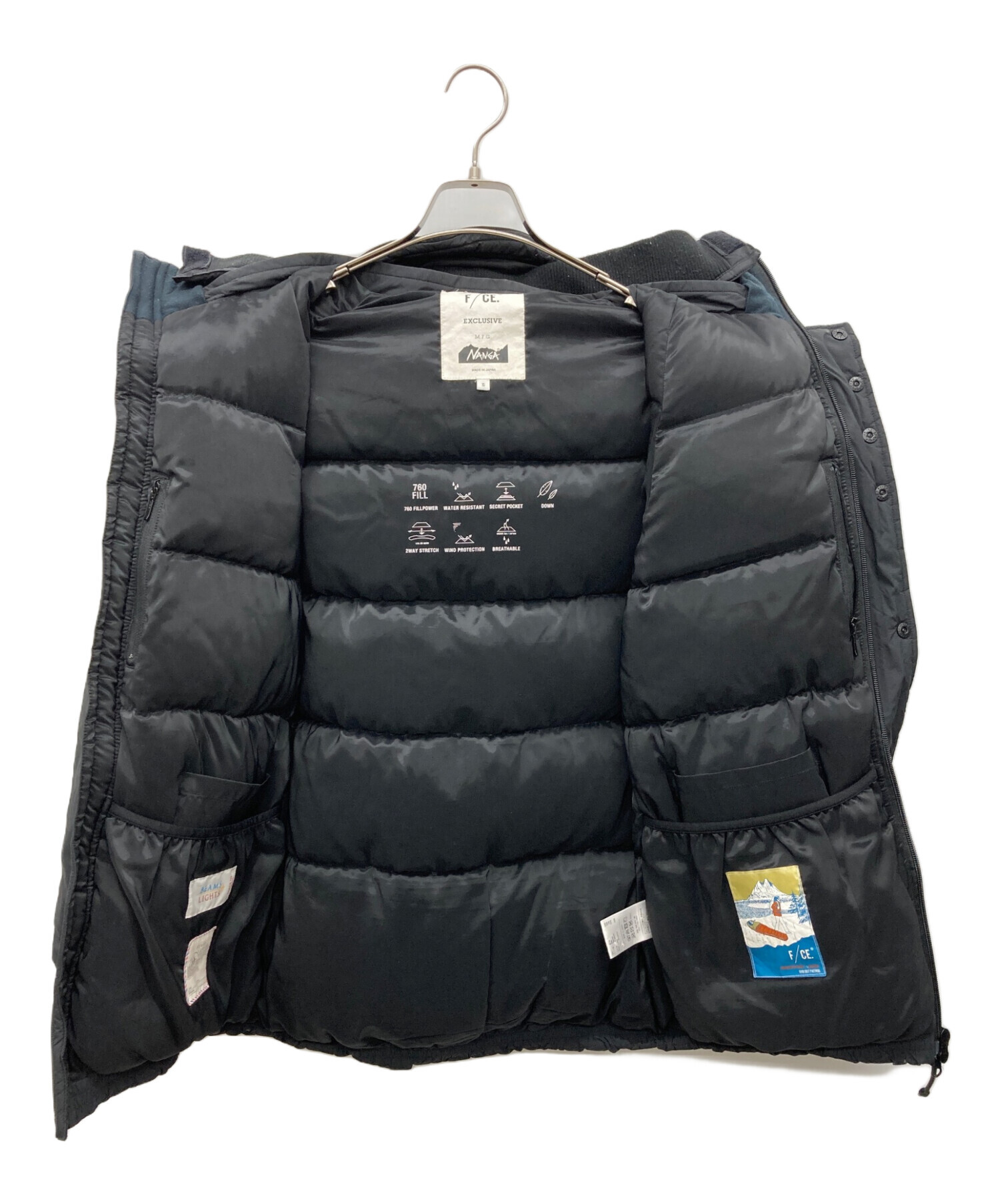 F/CE NANGA ダウンジャケット　BEAMS L ナンガ 黒　N3B F/CE ×NANGA×BEAMS LIGHTS/別注N3B ダウンジャケット｜Yahoo!フリマ