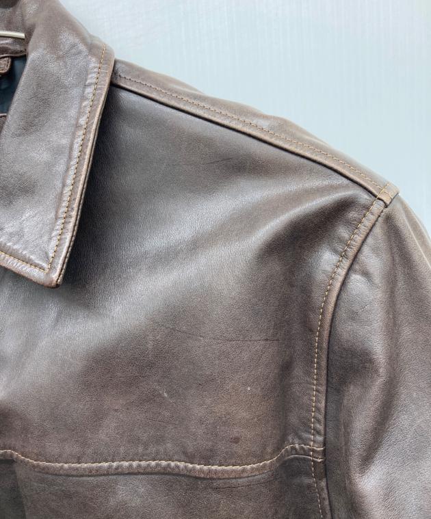 中古・古着通販】GAP (ギャップ) レザーカーコート ブラウン サイズ:M