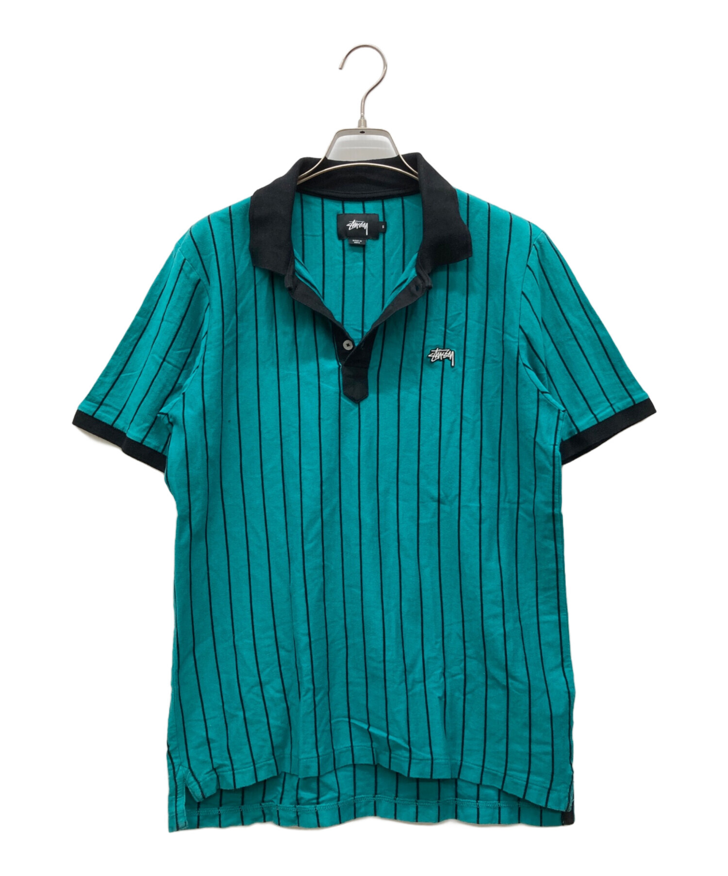 Stussy ストライプポロシャツ Lサイズ 中古・古着通販】stussy (ステューシー) ストライプポロシャツ グレー