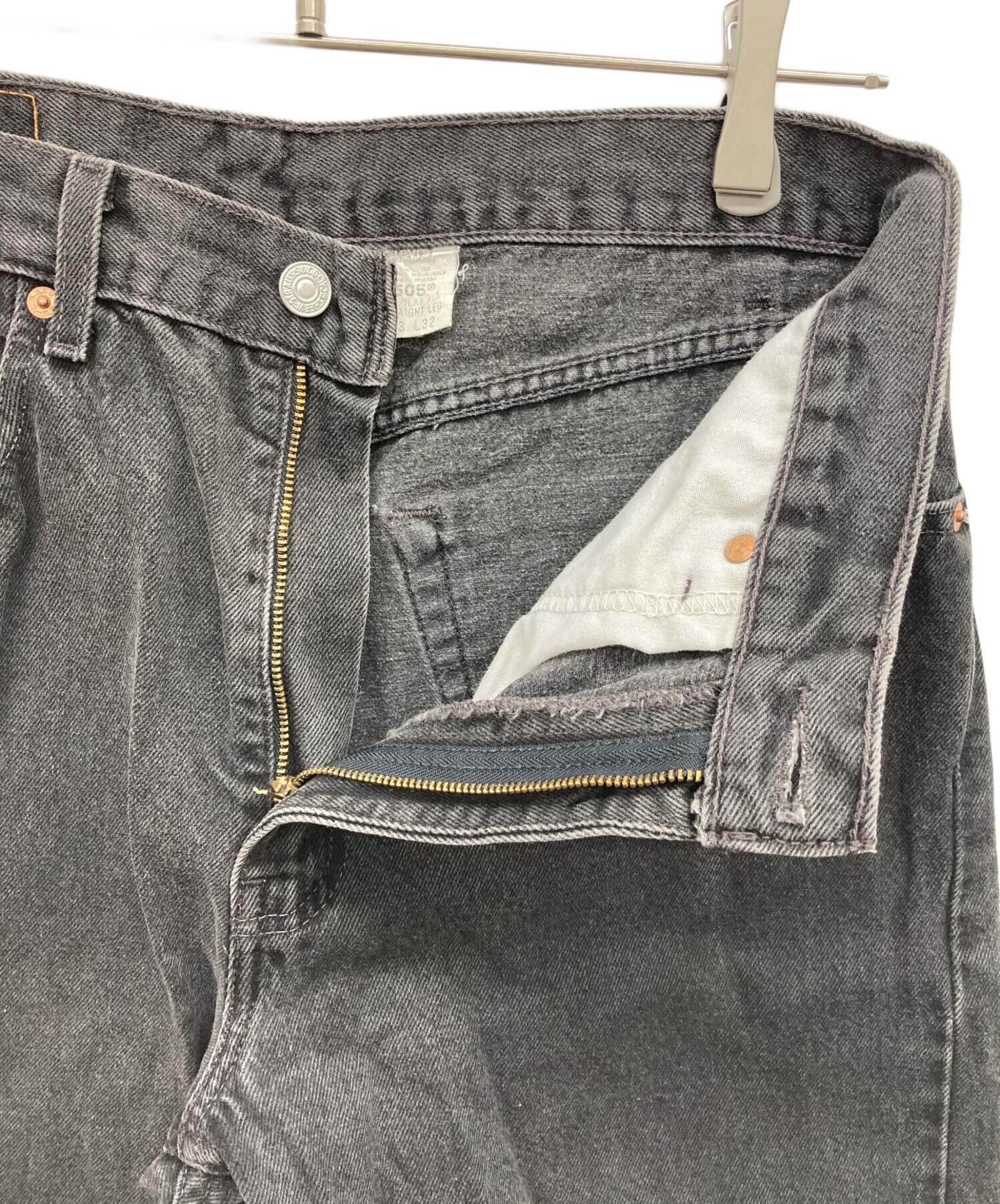 中古・古着通販】LEVI'S (リーバイス) 505後染めブラックデニムパンツ