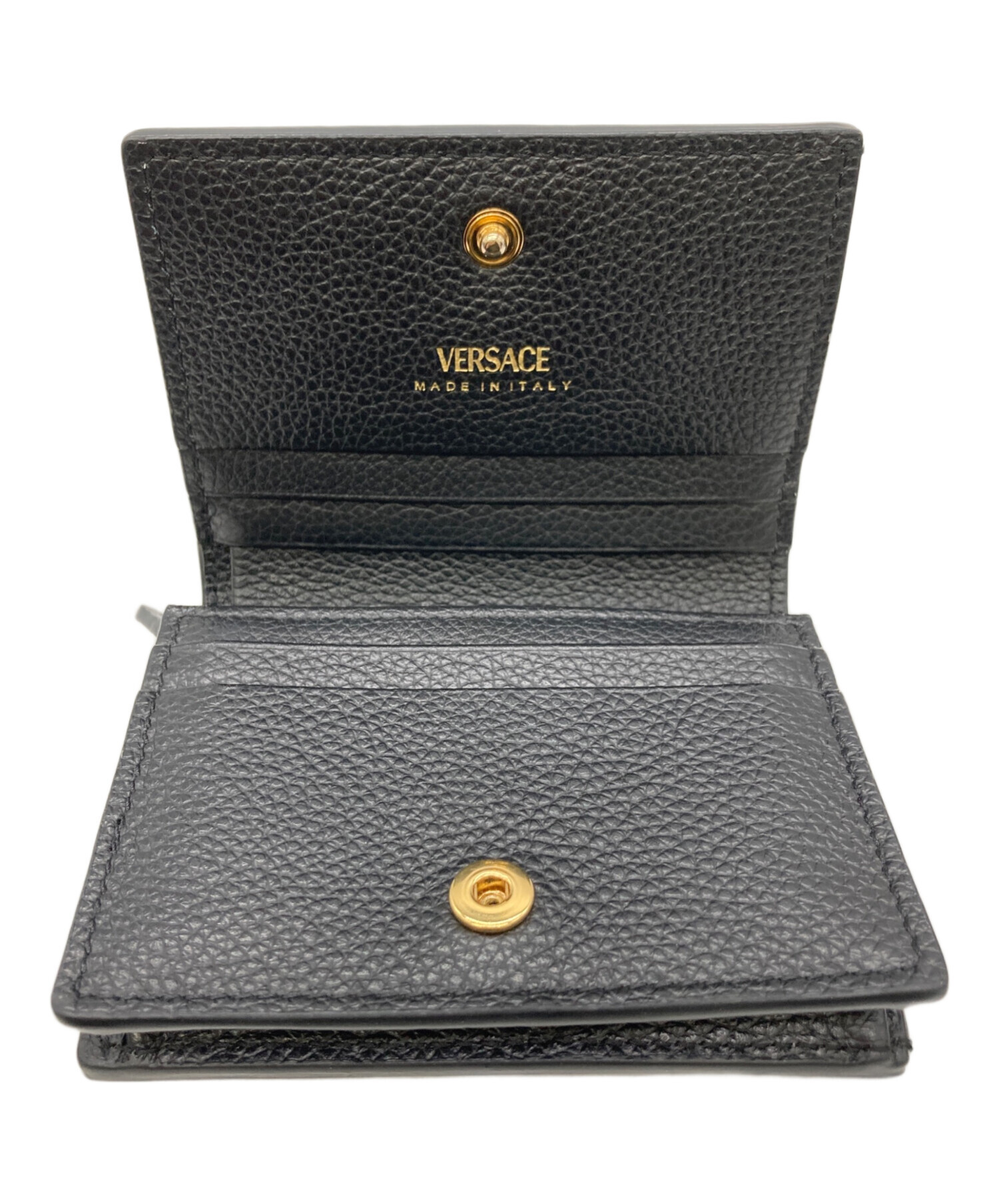 VERSACE ブラック 二つ折り財布　たいと 中古・古着通販】VERSACE (ヴェルサーチェ) 2つ折り財布 ブラック