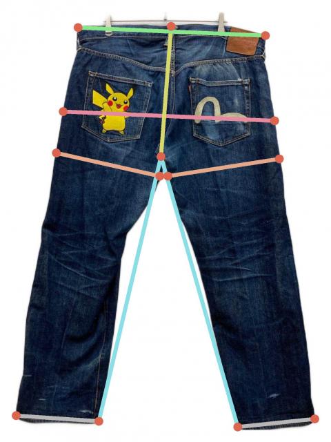 中古・古着通販】EVISU (エヴィス) 刺繍デニムパンツ インディゴ