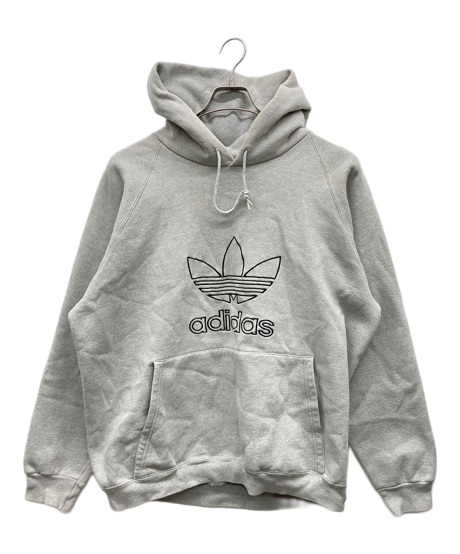 adidas アディダス　トレフォイル刺繍ロゴ　アームプリント　パーカー 中古・古着通販】adidas (アディダス) トレフォイル刺繍パーカー