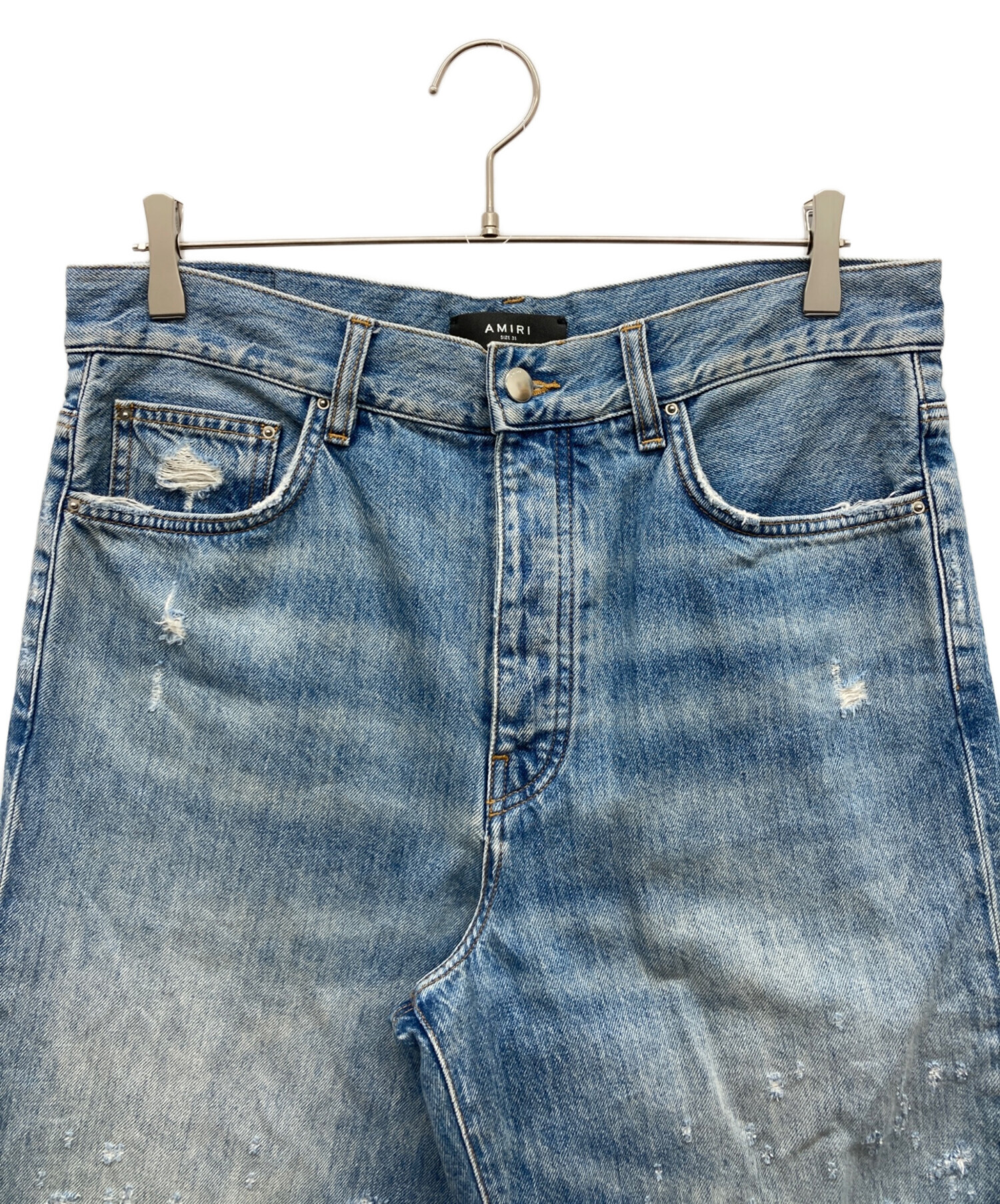 （名作・美品）AMIRI ショットガンダメージデニム　29 中古・古着通販】AMIRI (アミリ) ショットガン ワイドレッグ ジーンズ