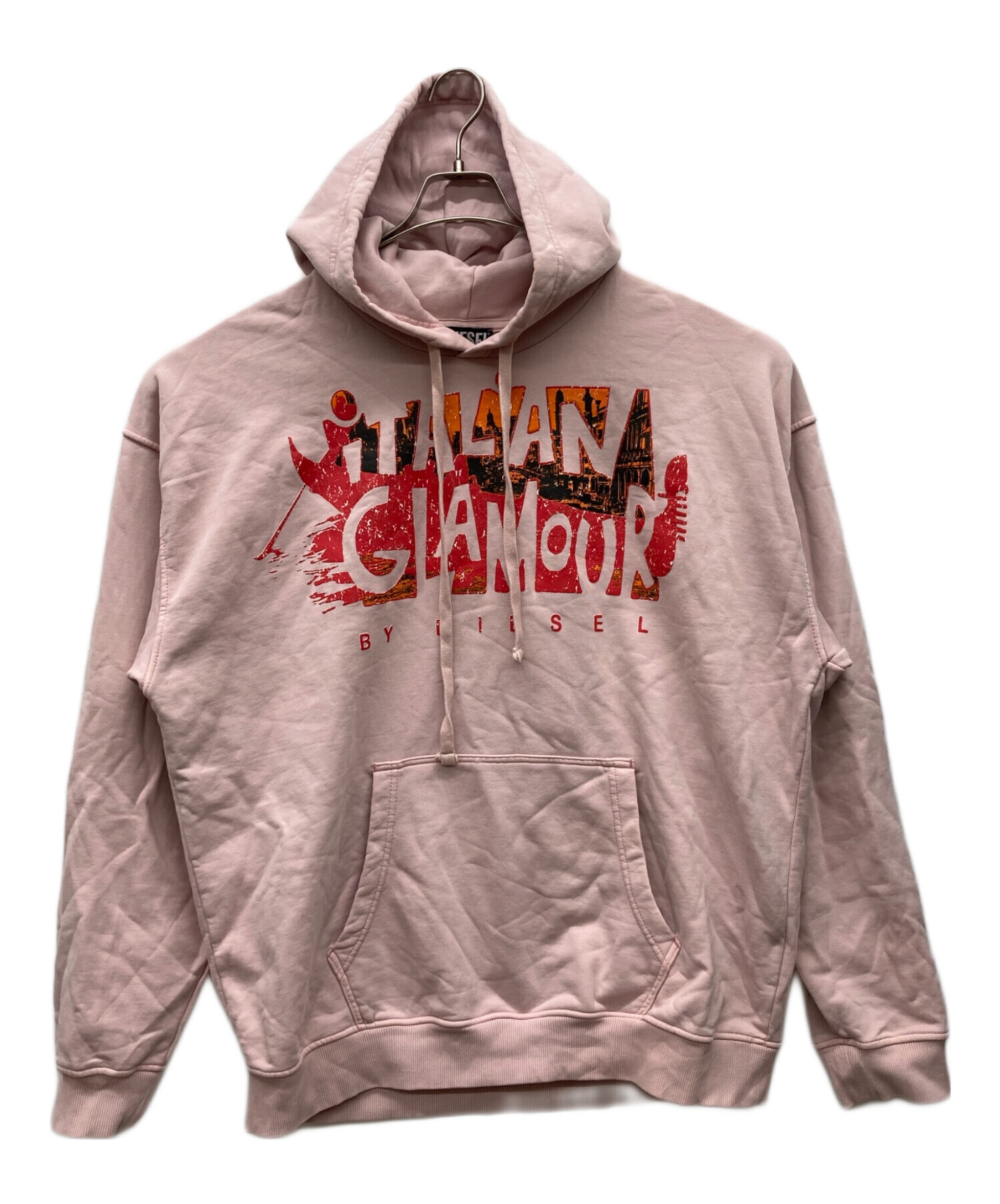 中古・古着通販】DIESEL (ディーゼル) パーカー ピンク サイズ:L 