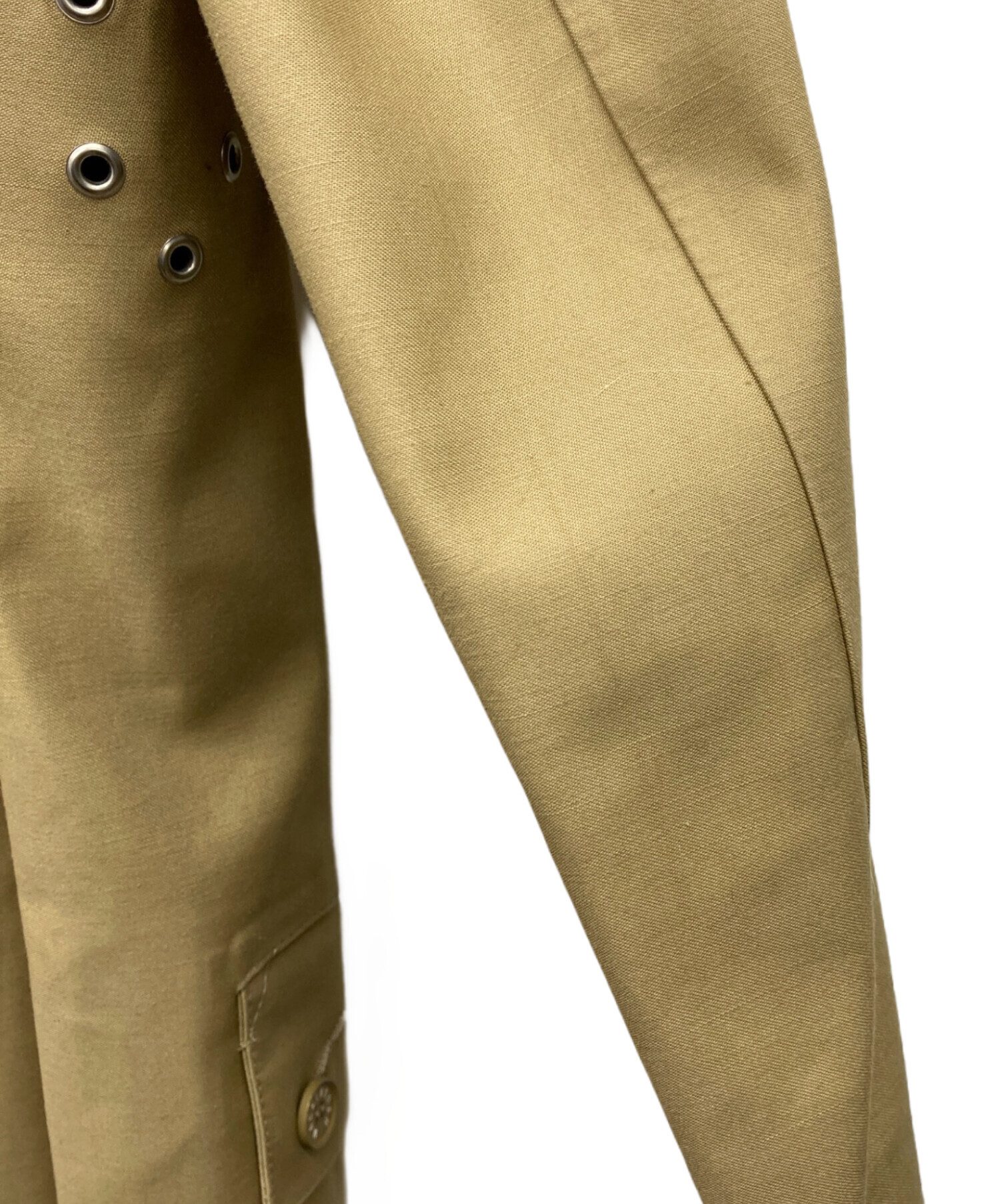 HYKE×MACKINTOSH ノーカラーコート ゴム引き カーキ サイズ1 中古・古着通販】MACKINTOSH (マッキントッシュ) HYKE (ハイク) ゴム