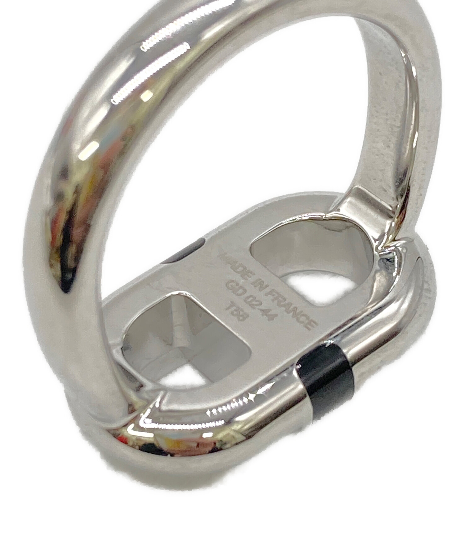 美品 HERMES エルメス マイヨン リング シルバー ブラックサイズ58 中古・古着通販】HERMES (エルメス) マイヨン シルバー×ブラック