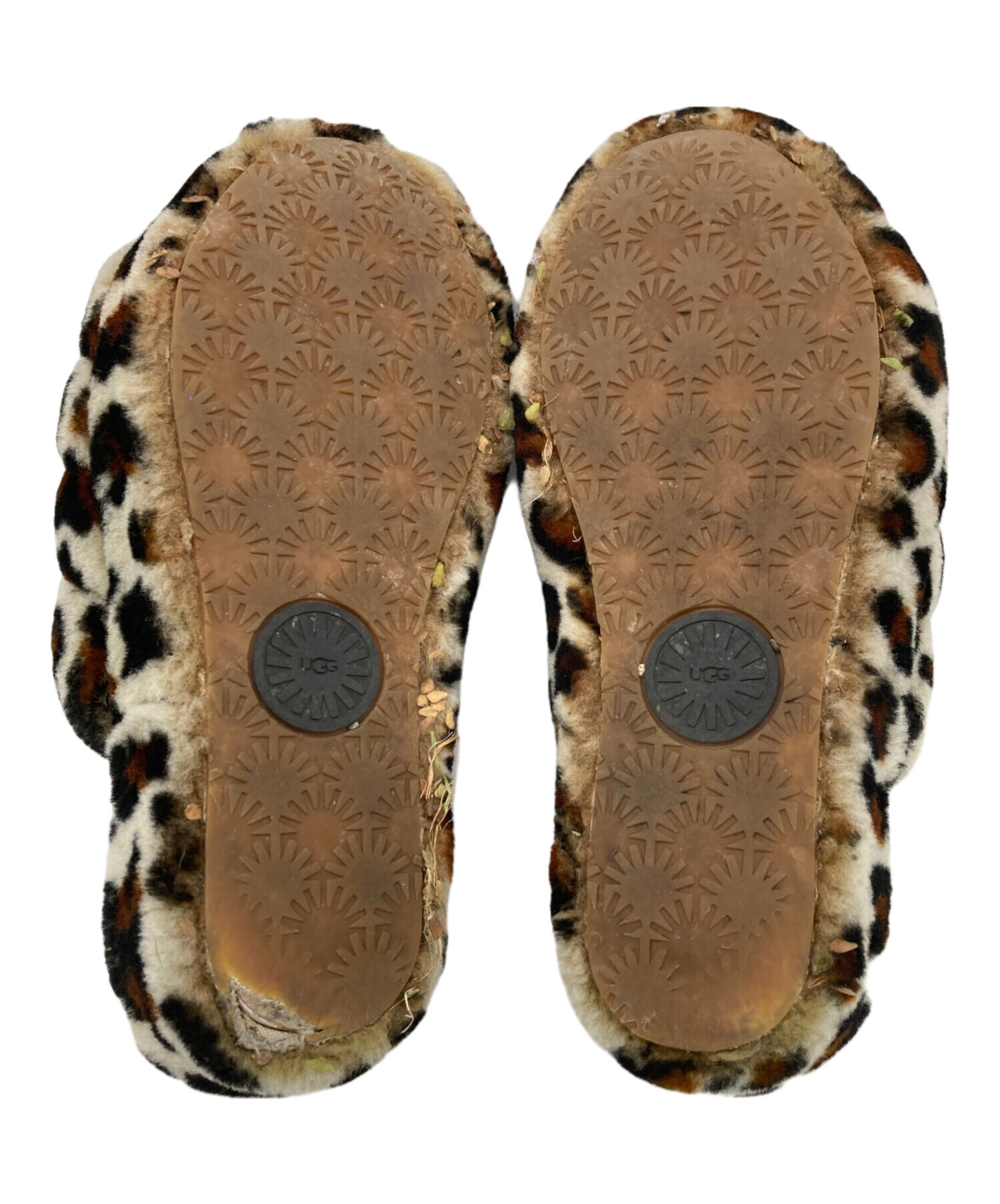 新品未使用同等品 UGG fluff yeah slide レオパード 25 中古・古着通販】UGG (アグ) FLUFF YEAH SLIDE LEOPARD ムートン